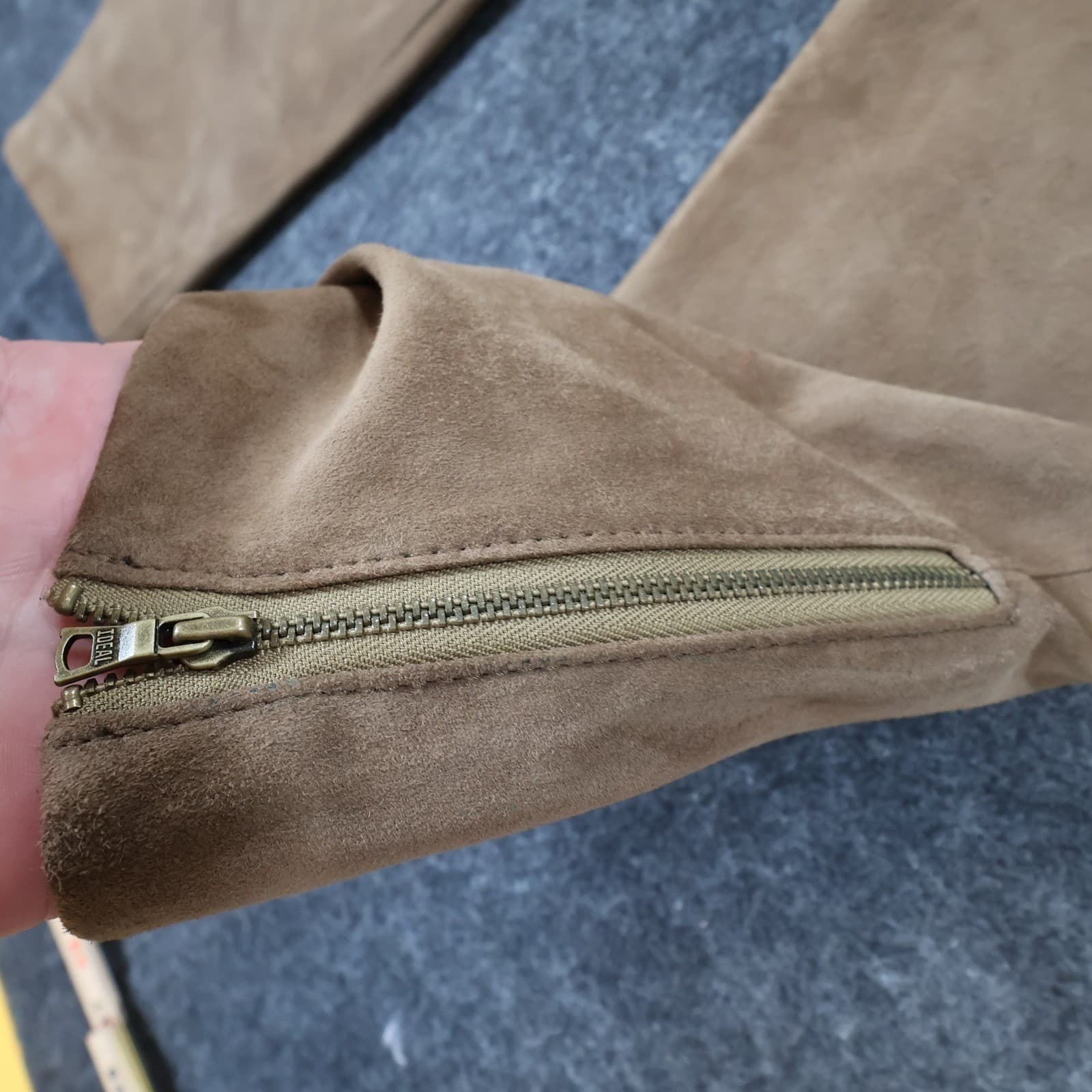 Eddie Bauer Suede Pants Womens 8 Brown Excellent Genuine Goat Leather Moto - Thumbnail 9