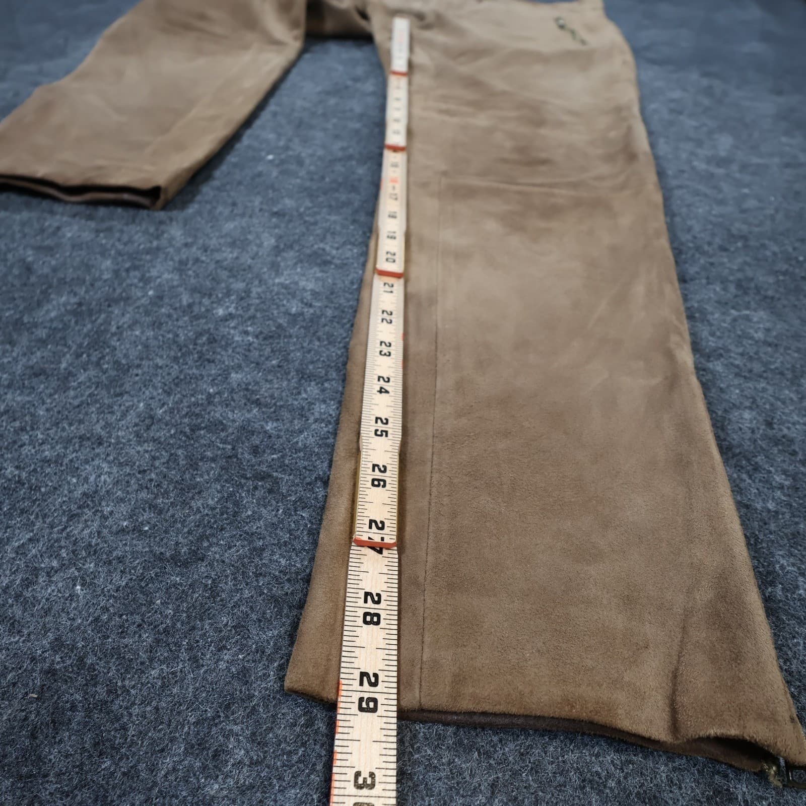 Eddie Bauer Suede Pants Womens 8 Brown Excellent Genuine Goat Leather Moto - Thumbnail 4