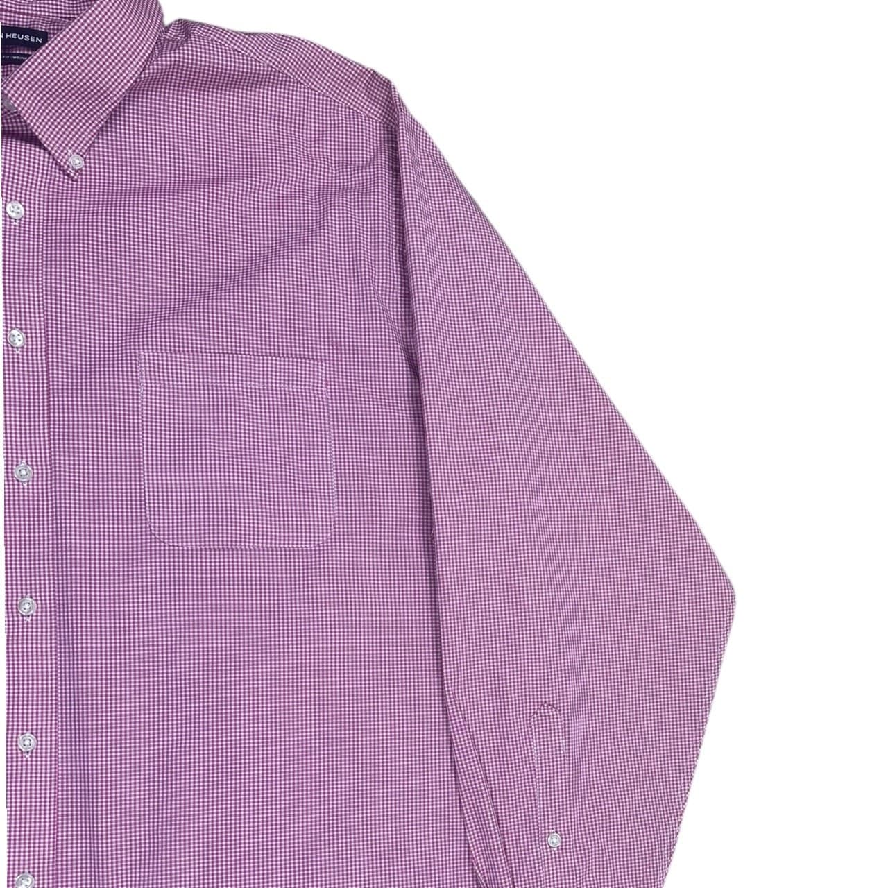 Van Heusen Men's XXL Red Plaid Button-Down Long Sleeve Collared Shirt - Thumbnail 4
