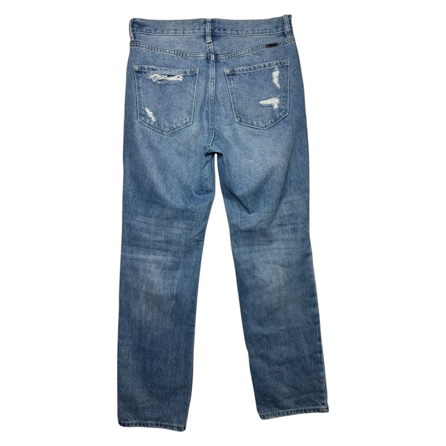 KanCan Women's 29x30 Medium Wash Blue Distressed High Rise Straight Leg Jeans - Thumbnail 2