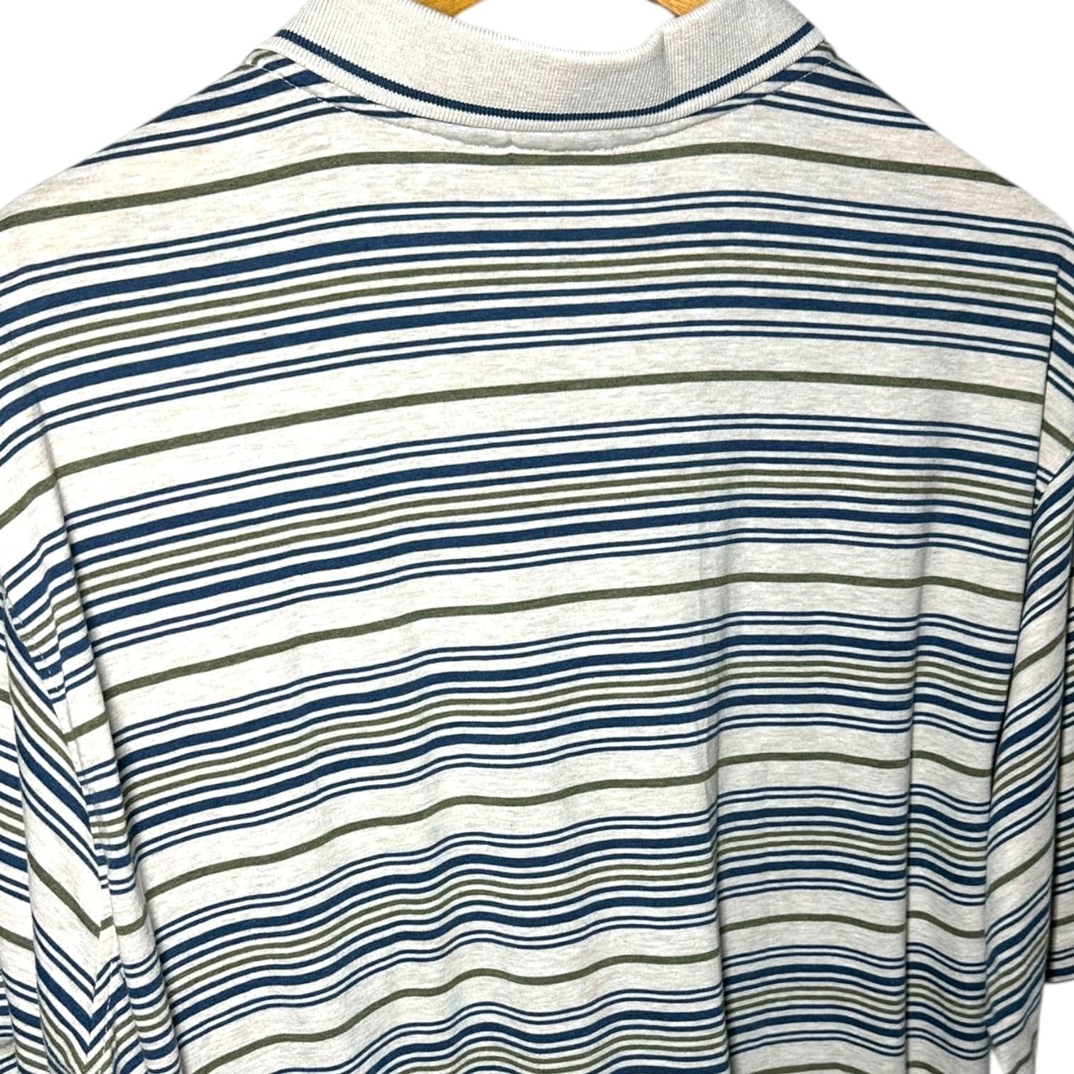Towncraft Size XL Men's Striped Polo Shirt Short Sleeve Cotton Blend - Thumbnail 5