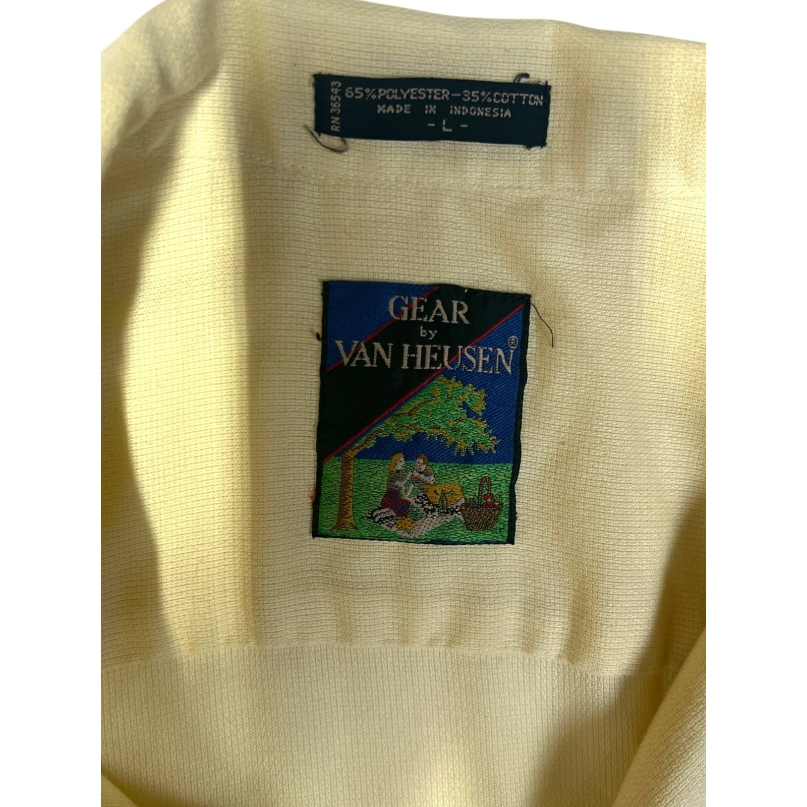 Van Heusen Gear Yellow Button-Down Shirt Men’s Large – Classic Casual Top - Thumbnail 3