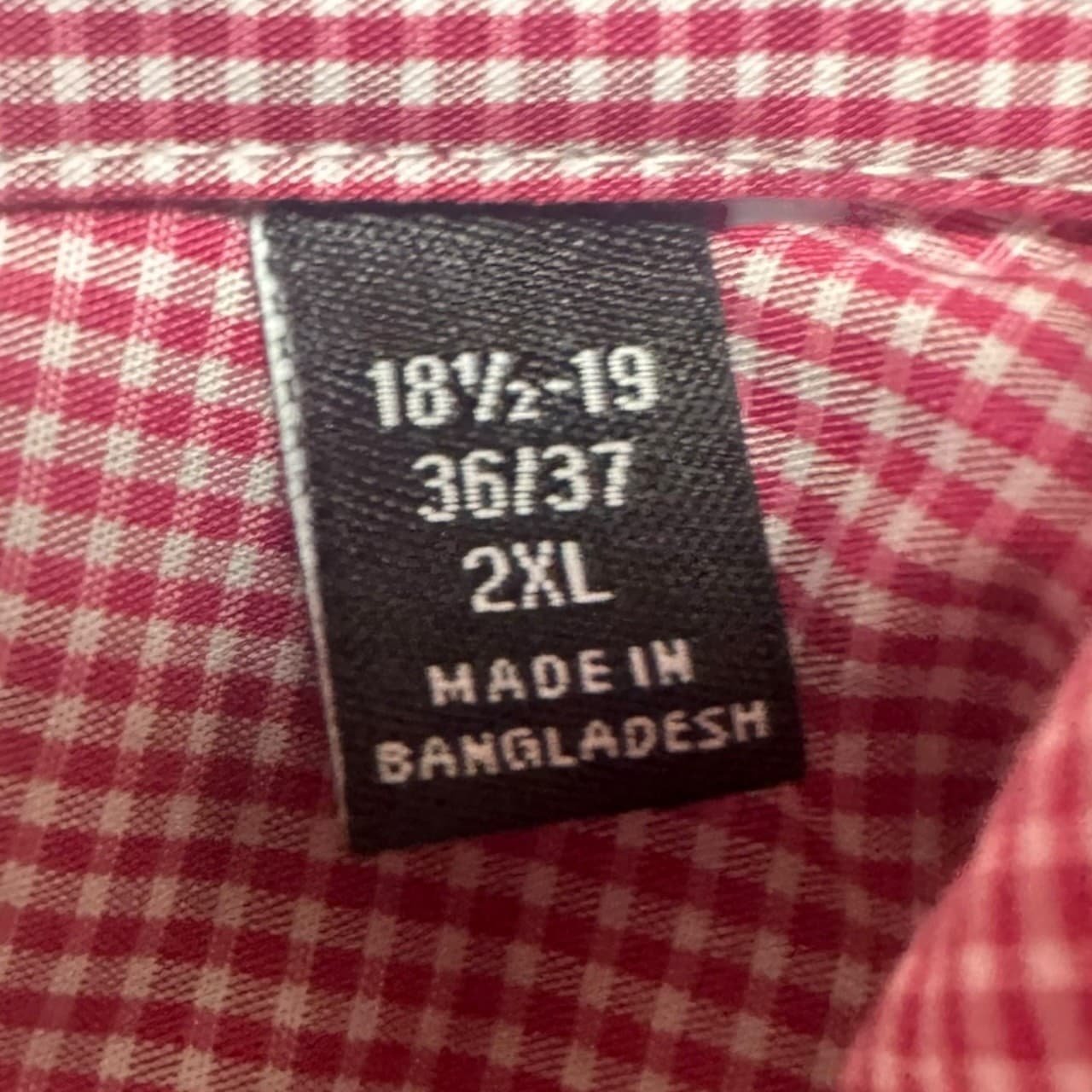 Van Heusen Men's XXL Red Plaid Button-Down Long Sleeve Collared Shirt - Thumbnail 8