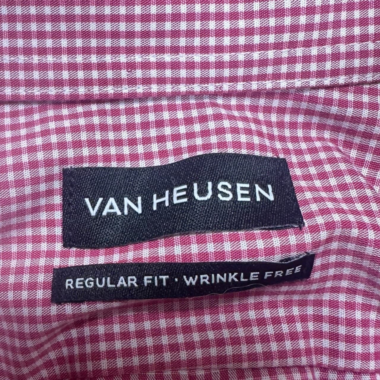 Van Heusen Men's XXL Red Plaid Button-Down Long Sleeve Collared Shirt - Thumbnail 9