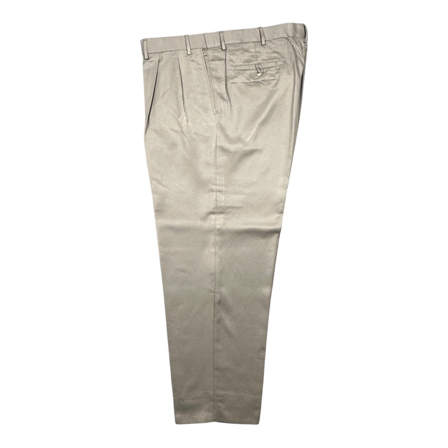 Roundtree & Yorke Dress Pants Mens 44x34 Taupe Excellent Pleated Easy Care Poly - Thumbnail 3