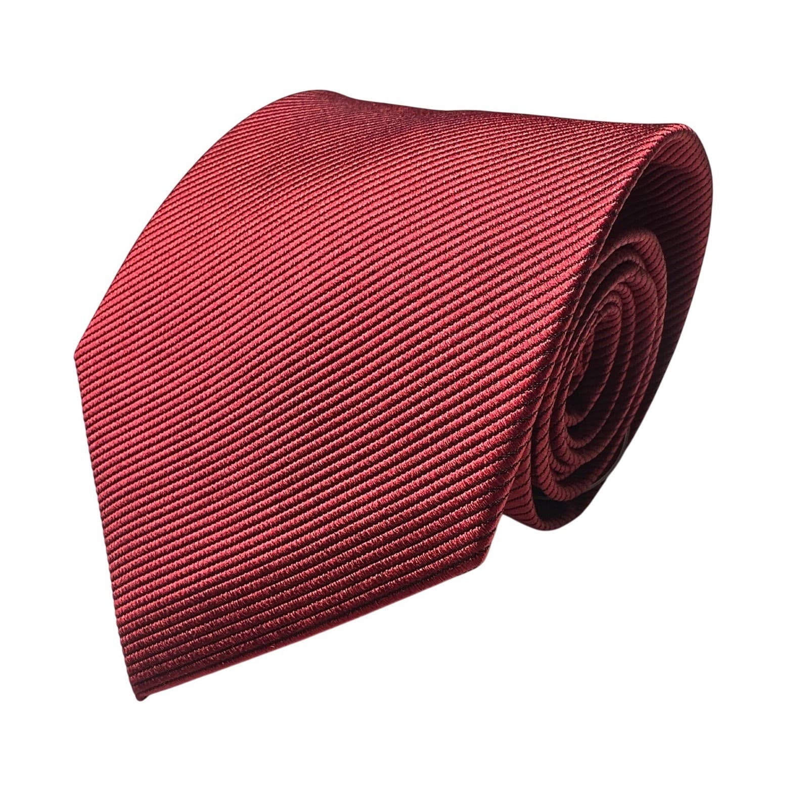 Bachrach Mens Burgundy Red Diagonal Ribbed Classic Necktie - Thumbnail 5