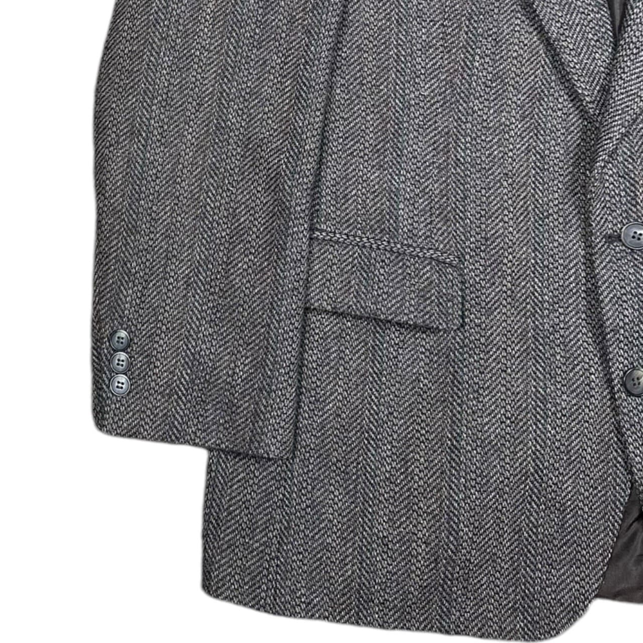 Haggar Mens 44R Blazer Sport Coat Herringbone Tweed Two Button Jacket - Thumbnail 4