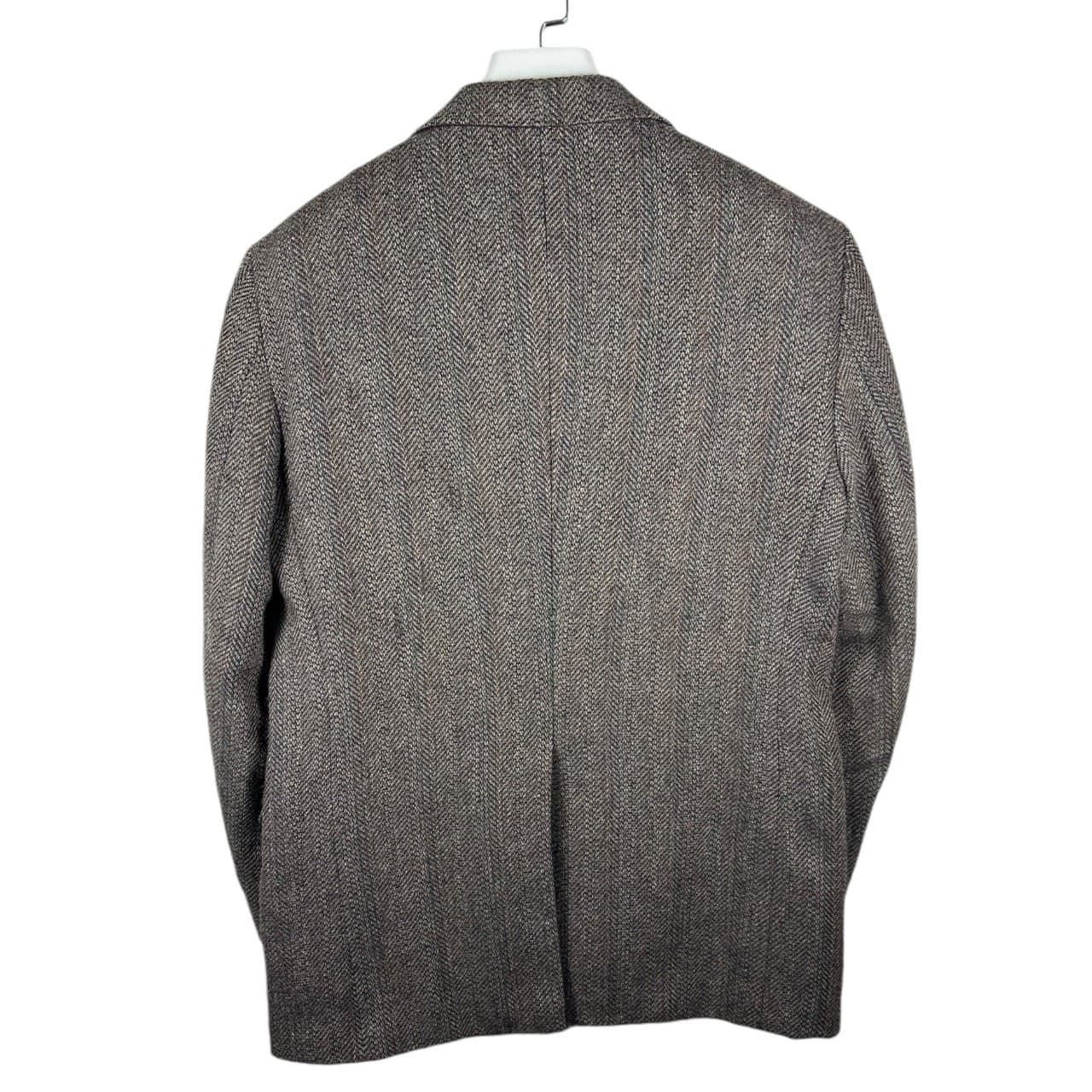 Haggar Mens 44R Blazer Sport Coat Herringbone Tweed Two Button Jacket - Thumbnail 6