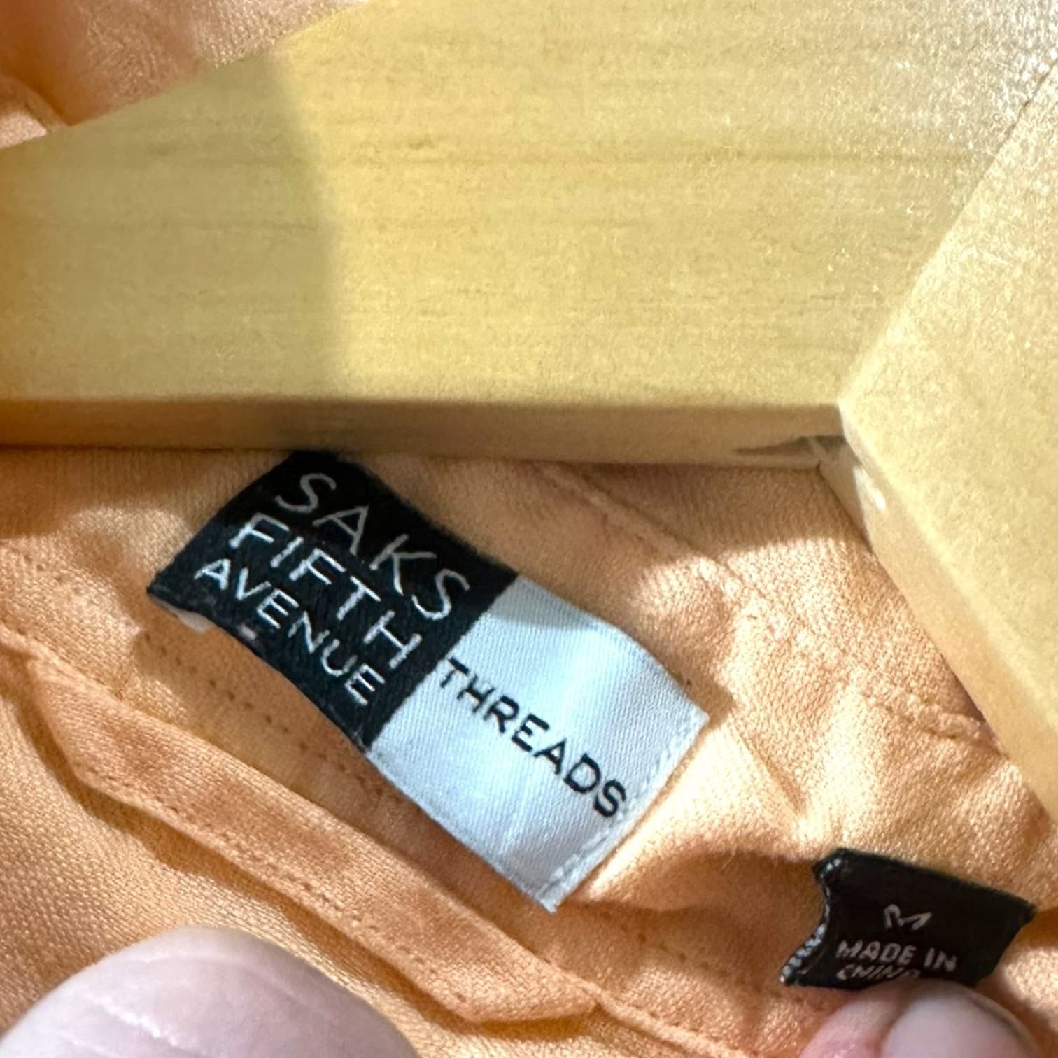 Saks Fifth Avenue Mens Peach Linen Blend Short Sleeve Button Up Shirt Size M - Thumbnail 8