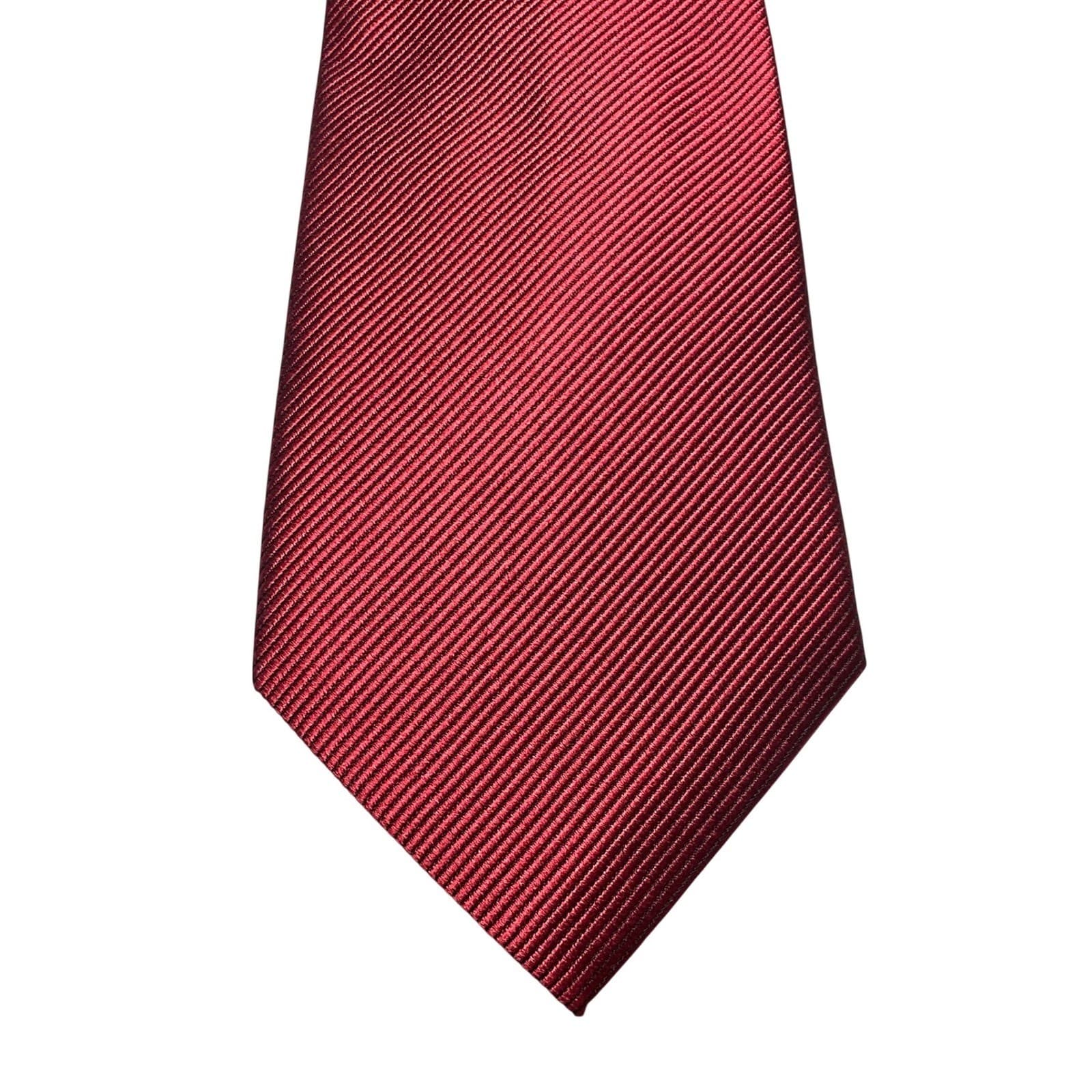 Bachrach Mens Burgundy Red Diagonal Ribbed Classic Necktie - Thumbnail 2