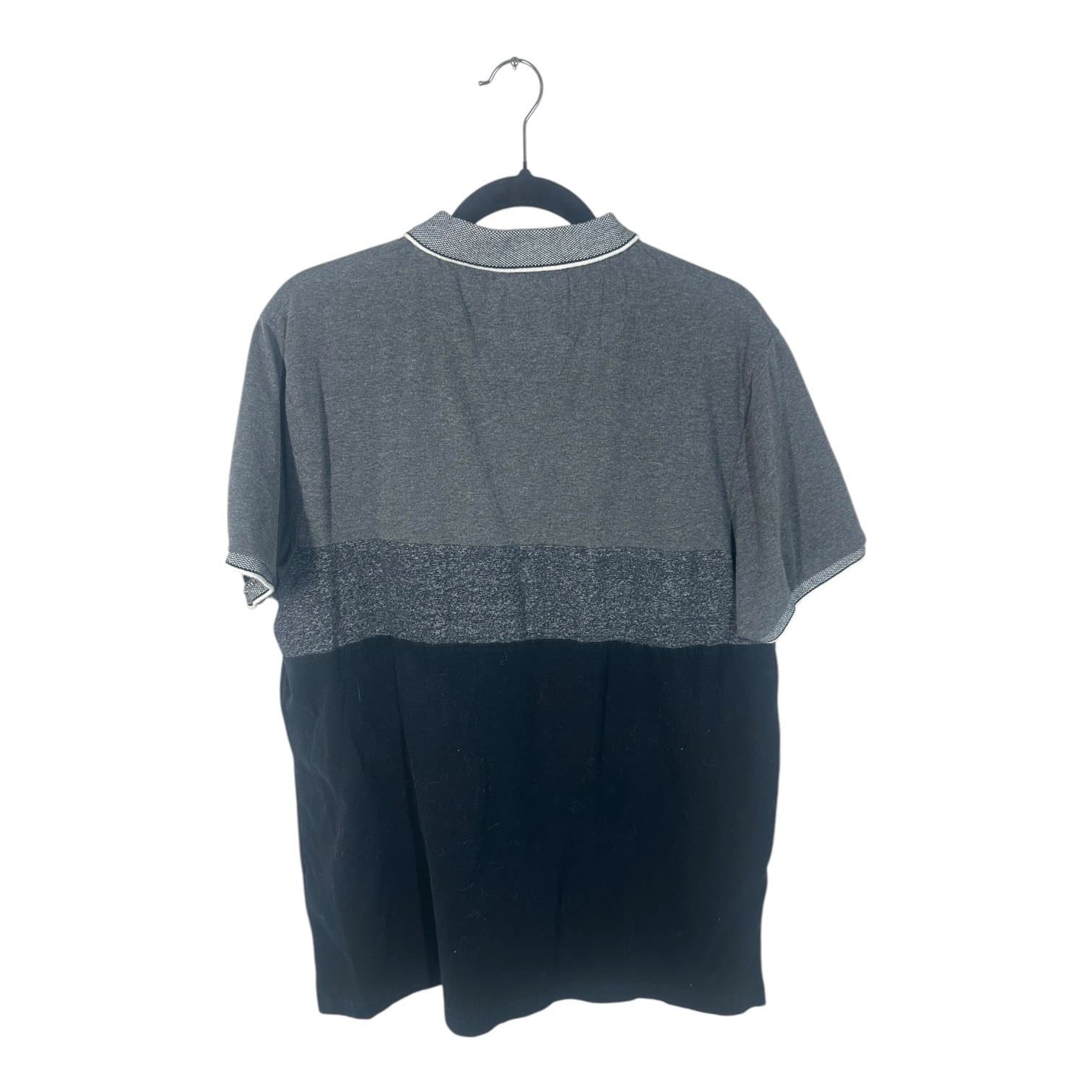 Denim & Flower Men’s XL Gray Black Short-Sleeve Polo - Thumbnail 2
