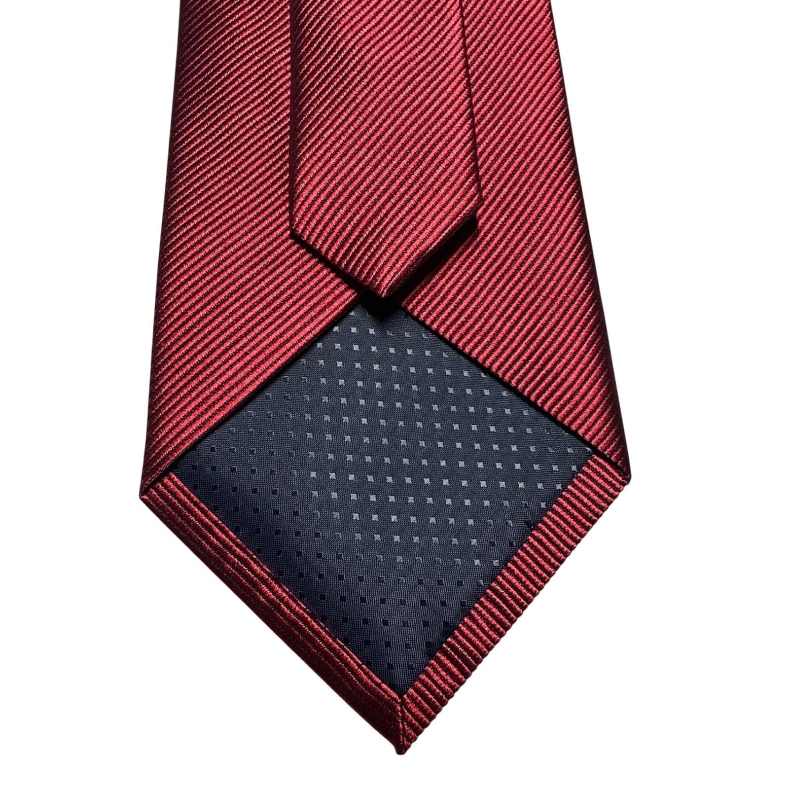 Bachrach Mens Burgundy Red Diagonal Ribbed Classic Necktie - Thumbnail 3