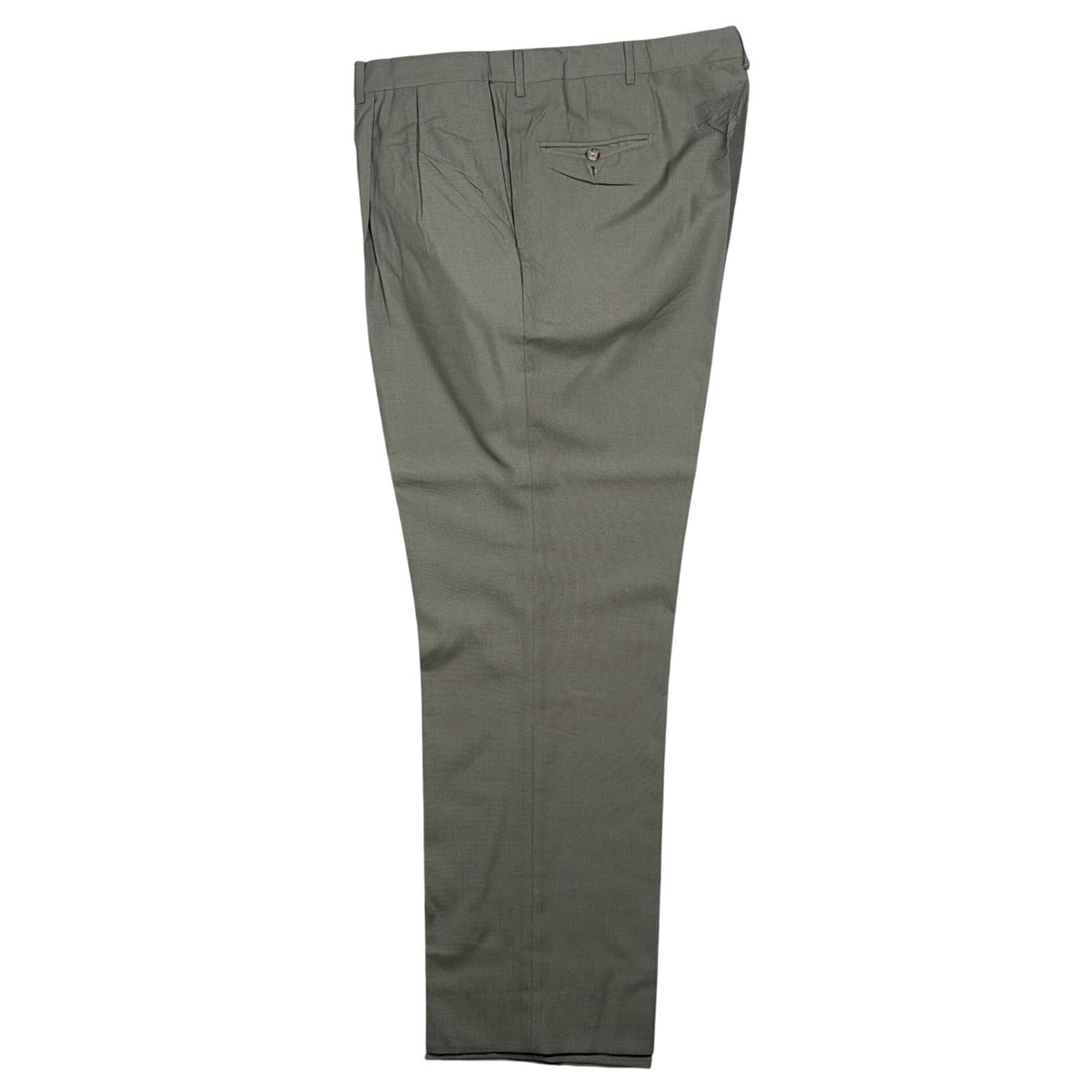 Norm Thompson Dress Pants Mens 44 Long Gray Excellent Pleated Worsted Wool Blend - Thumbnail 3