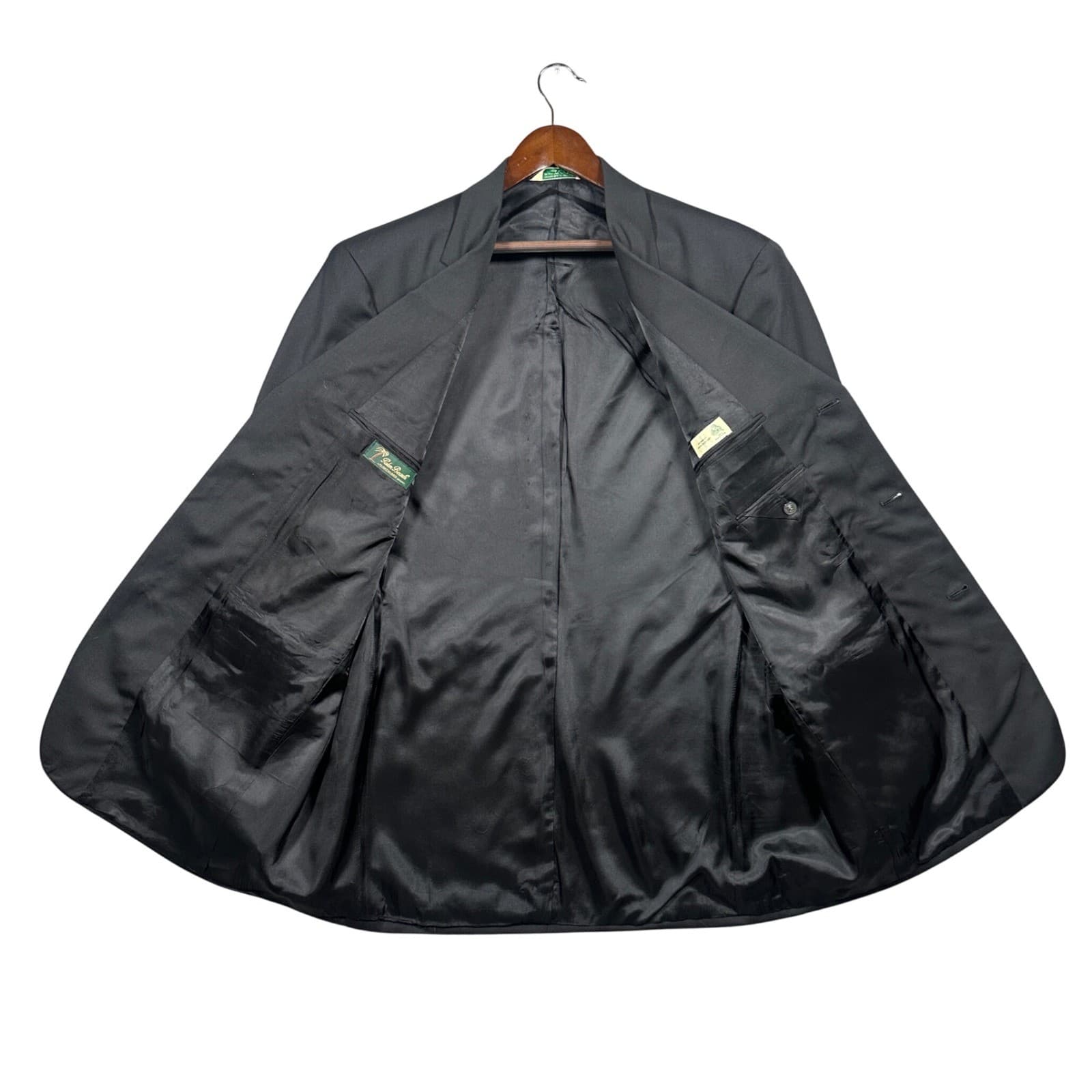 Palm Beach Suit Men Black Excellent 100% Pure Wool 3 Button Pleated Hartmarx - Thumbnail 3