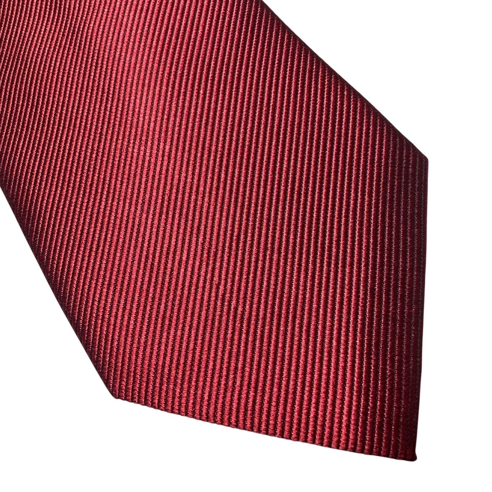 Bachrach Mens Burgundy Red Diagonal Ribbed Classic Necktie - Thumbnail 4