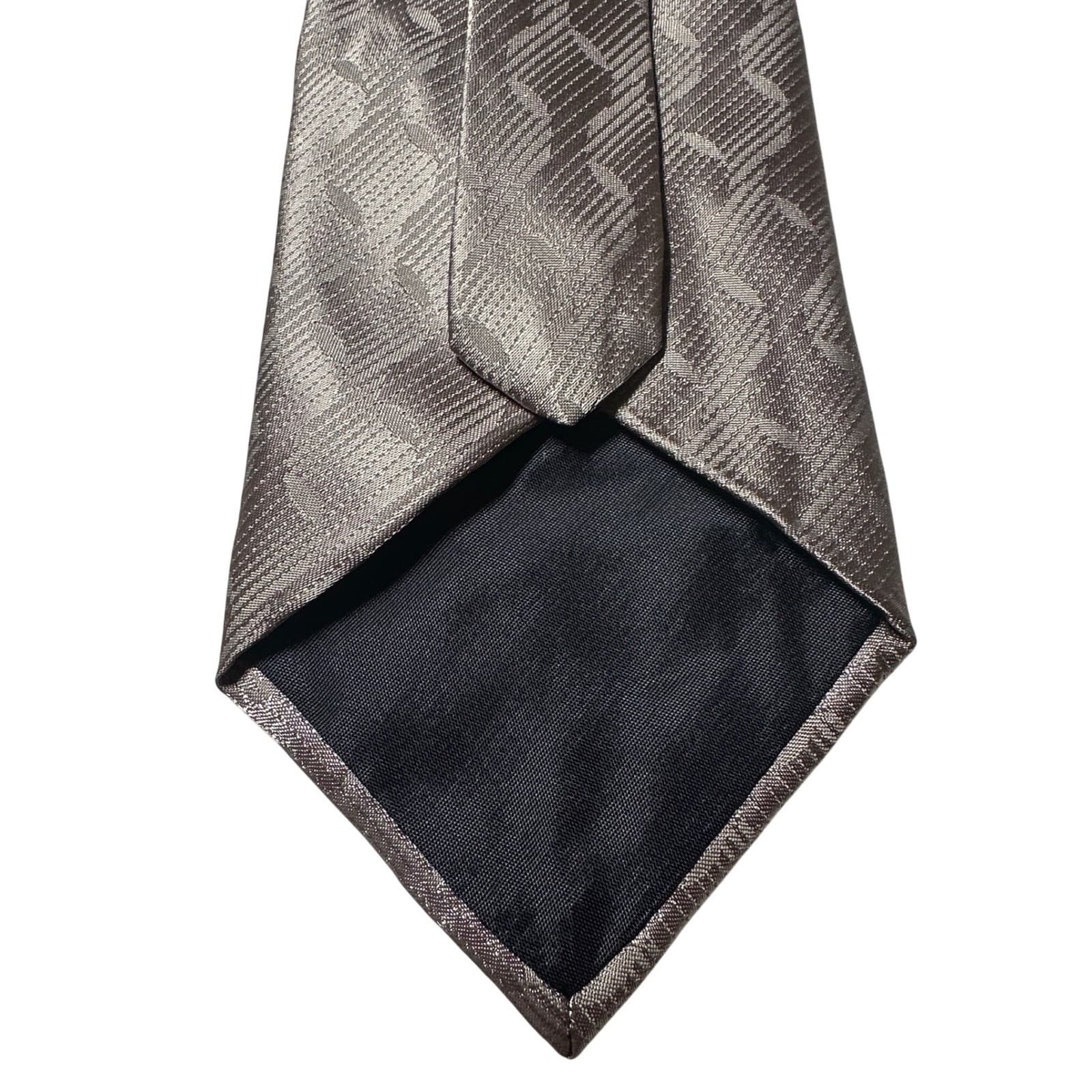 Vintage Don Loper Beverly Hills Mens Tie Gray Geometric Jacquard Polyester - Thumbnail 3