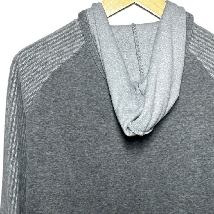 Blasport Bill Blass Zip Up Hoodie Womens Large Gray Striped Sleeve Excellent - Thumbnail 4