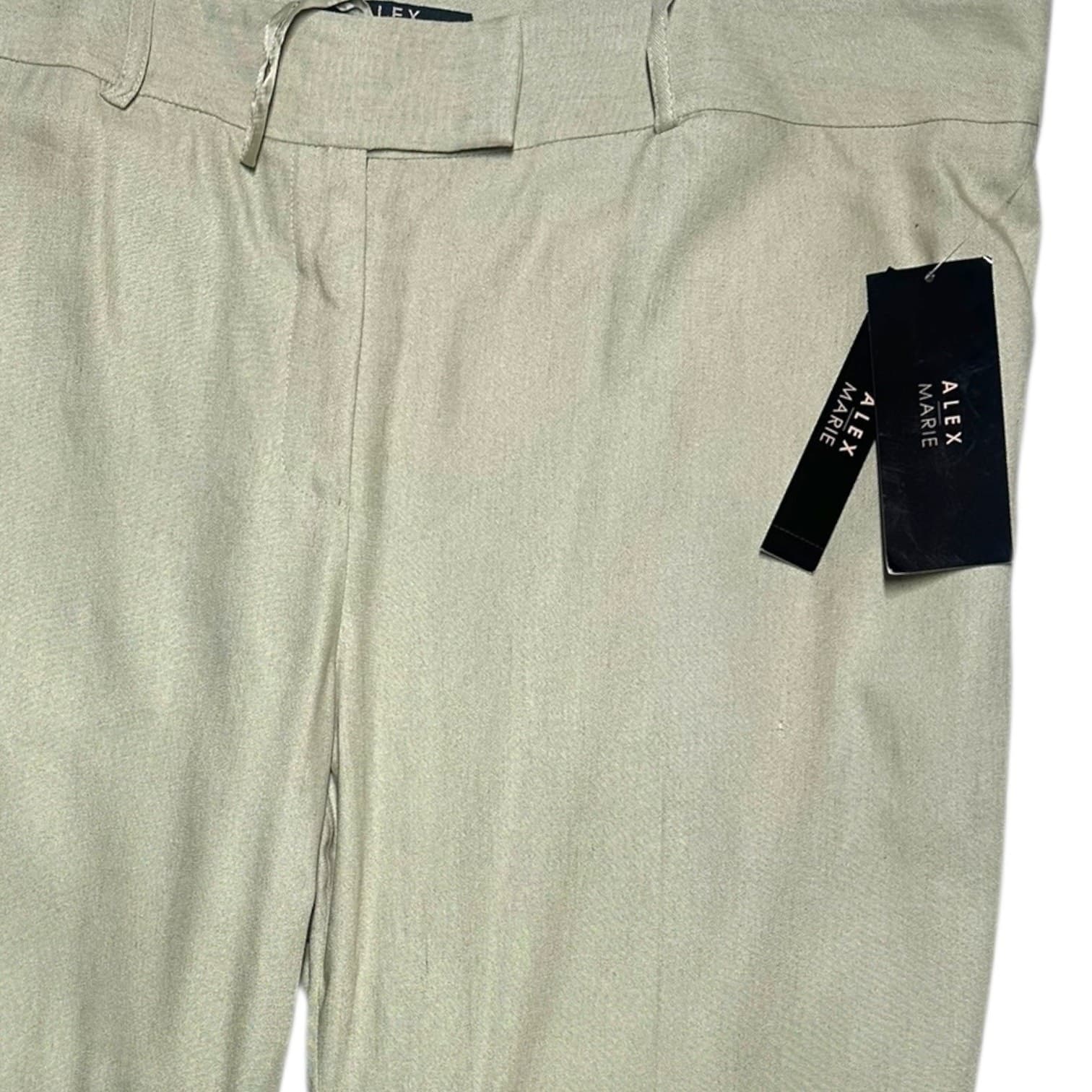 Alex Marie Thyme Linen Blend Cropped Pants Women Size 16 Flat Front Cuffed - Thumbnail 3