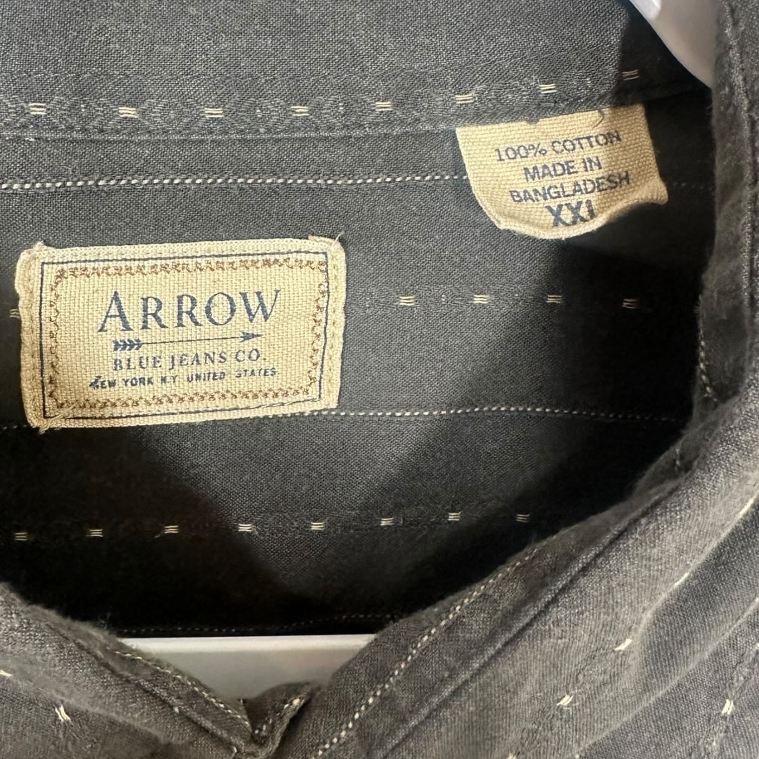 Arrow Men’s XXL Gray Patterned Button-Down Shirt | Classic Casual - Thumbnail 3