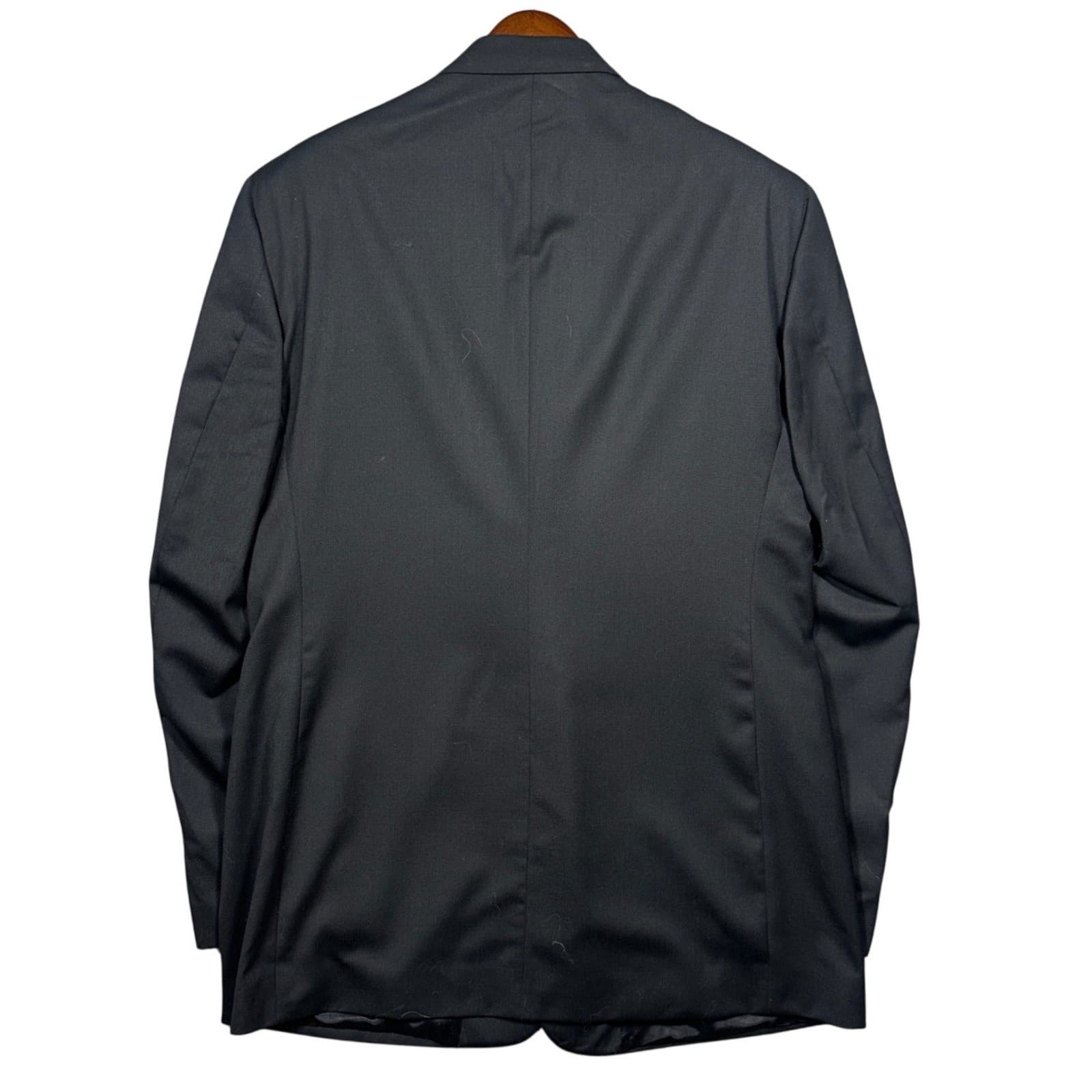 Palm Beach Suit Men Black Excellent 100% Pure Wool 3 Button Pleated Hartmarx - Thumbnail 4
