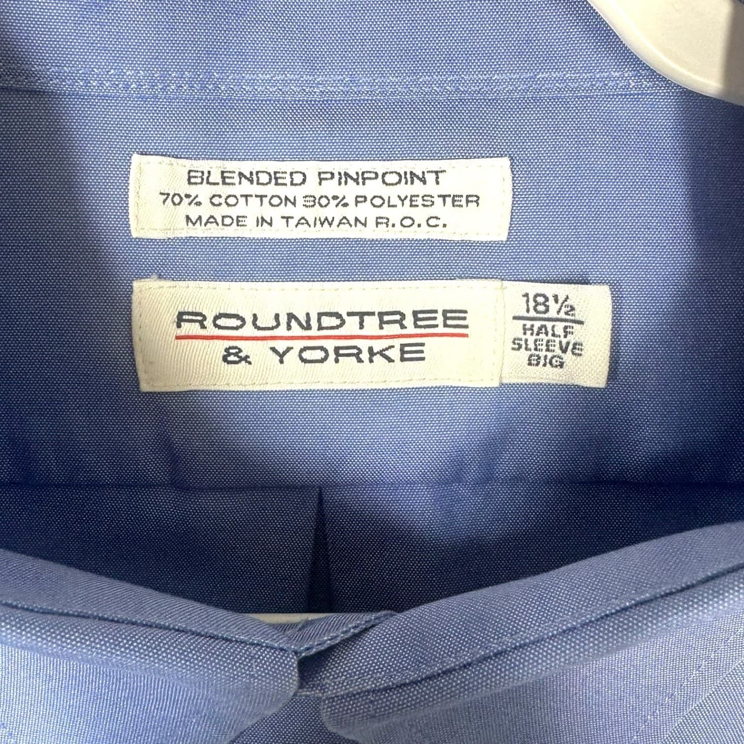 Roundtree & Yorke Men's XXL Blue Short Sleeve Button-Down Shirt | Classic Casual - Thumbnail 3
