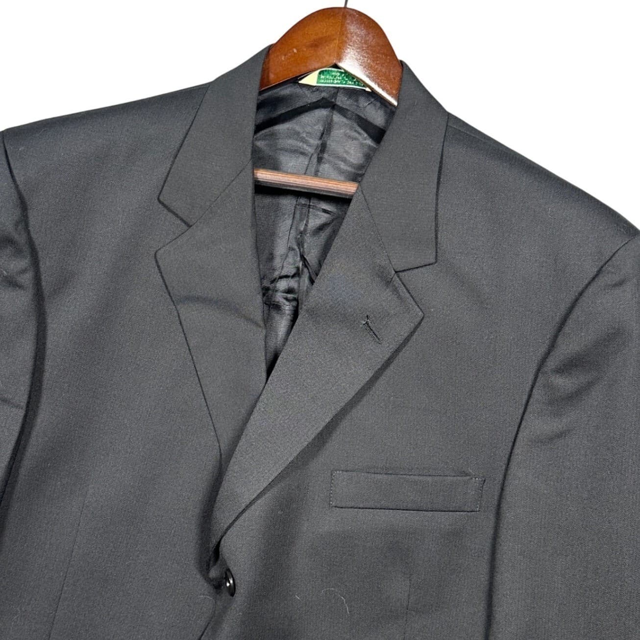 Palm Beach Suit Men Black Excellent 100% Pure Wool 3 Button Pleated Hartmarx - Thumbnail 8