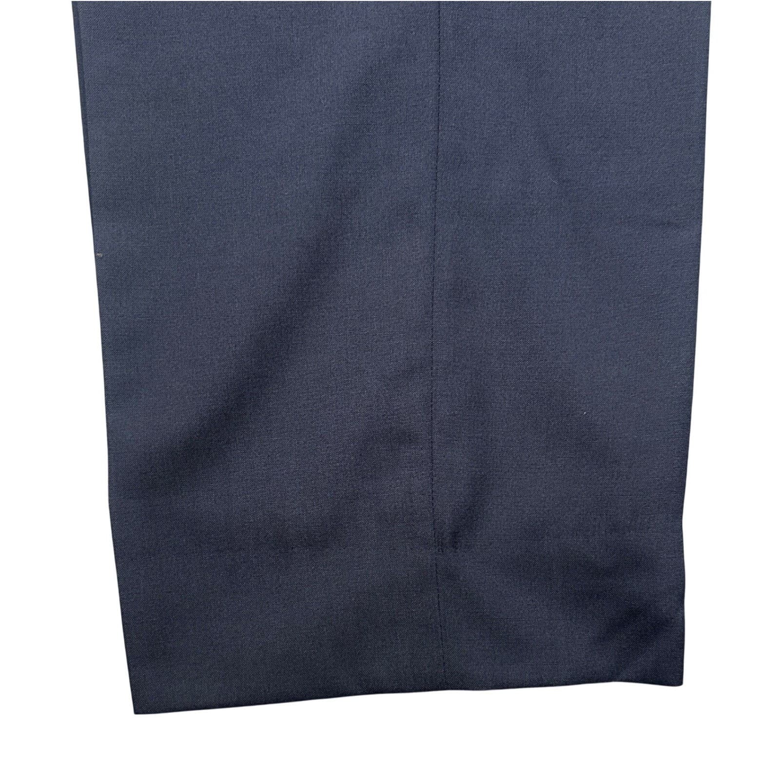 Norm Thompson Dress Pants Mens 44 Long Navy Blue Pleated Wool Blend - Thumbnail 6