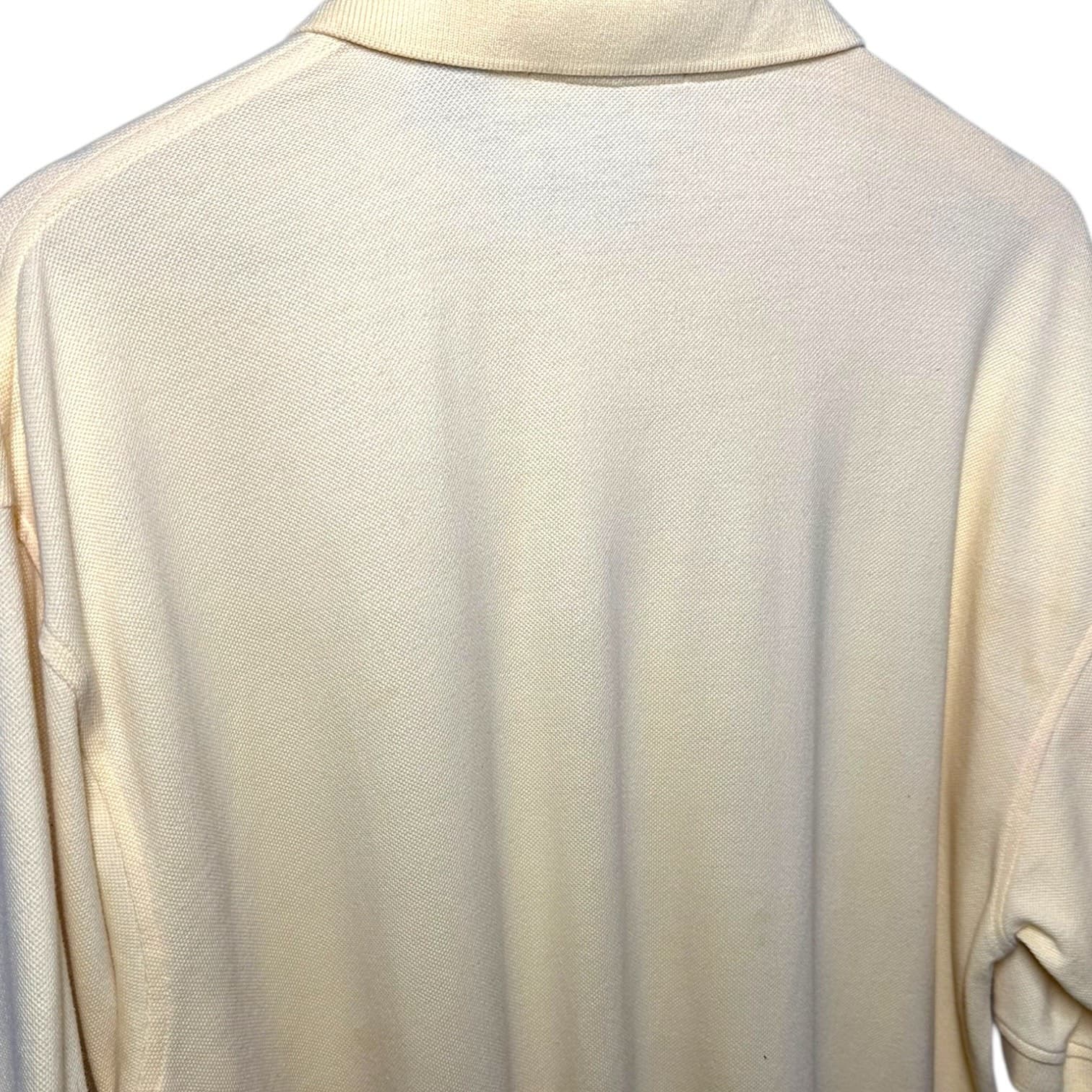Roundtree & Yorke Men's Size XL Pale Yellow Short Sleeve Polo Shirt Cotton - Thumbnail 5