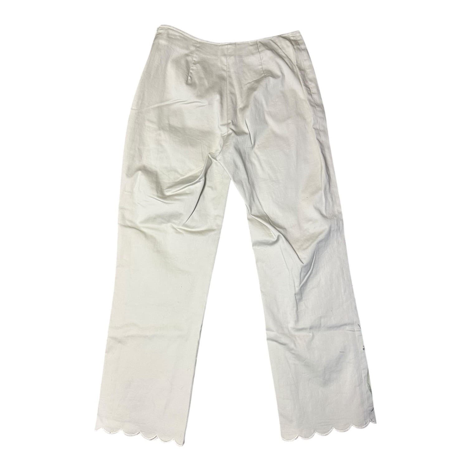 Harold’s Women’s White Floral Pants Size 0 Vintage Denim - Thumbnail 2