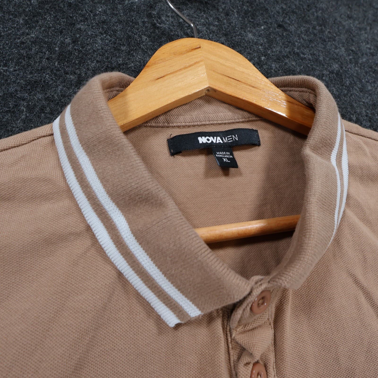 Fashion Nova Men Polo Shirt Mens XL Tan Cotton Short Sleeve Casual Pique 5158 - Thumbnail 9