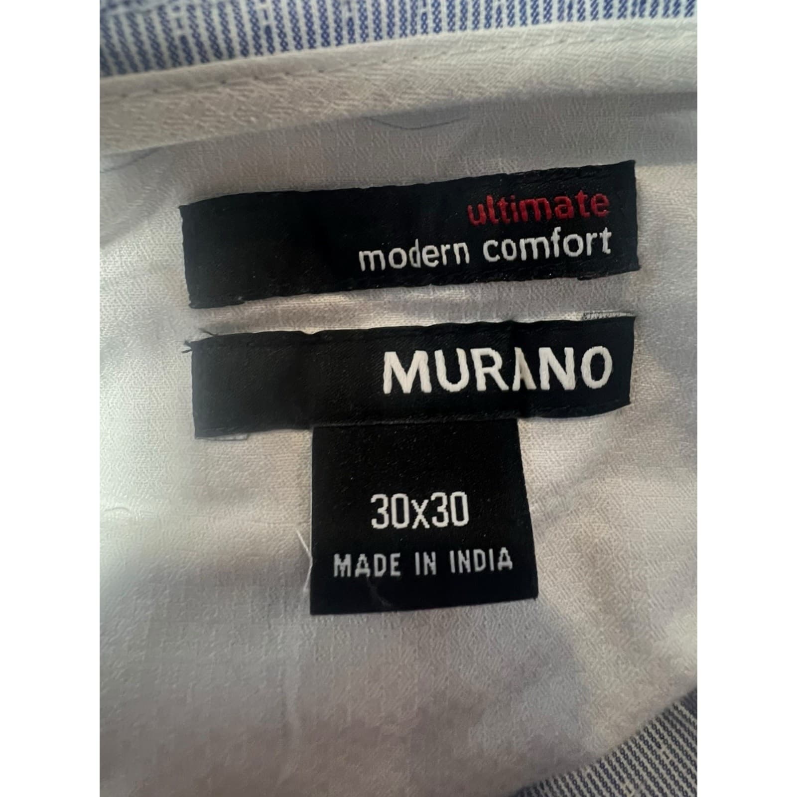 Murano Men’s 30x30 Blue Patterned Pants – Modern Casual Style - Thumbnail 3