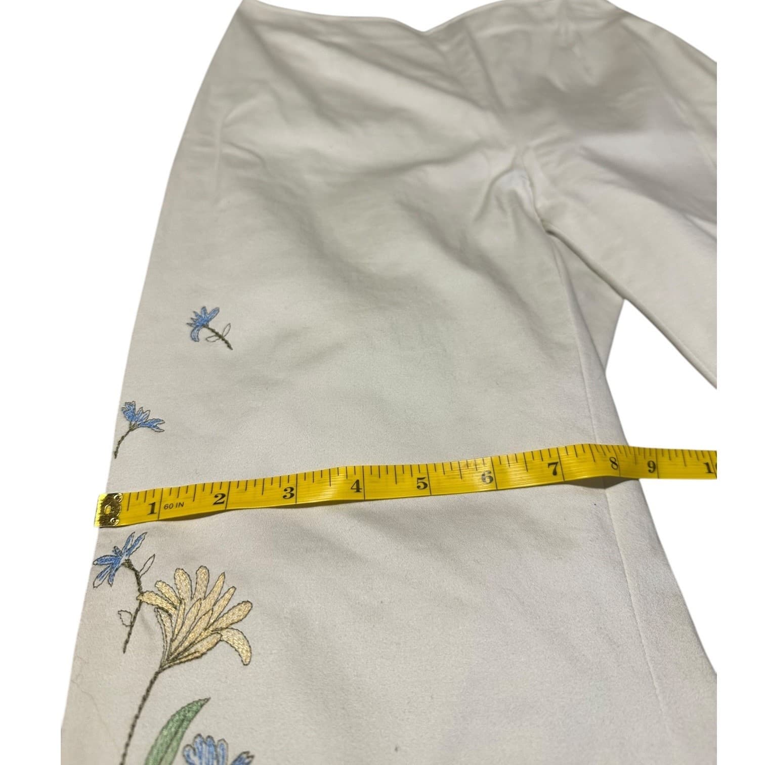 Harold’s Women’s White Floral Pants Size 0 Vintage Denim - Thumbnail 4
