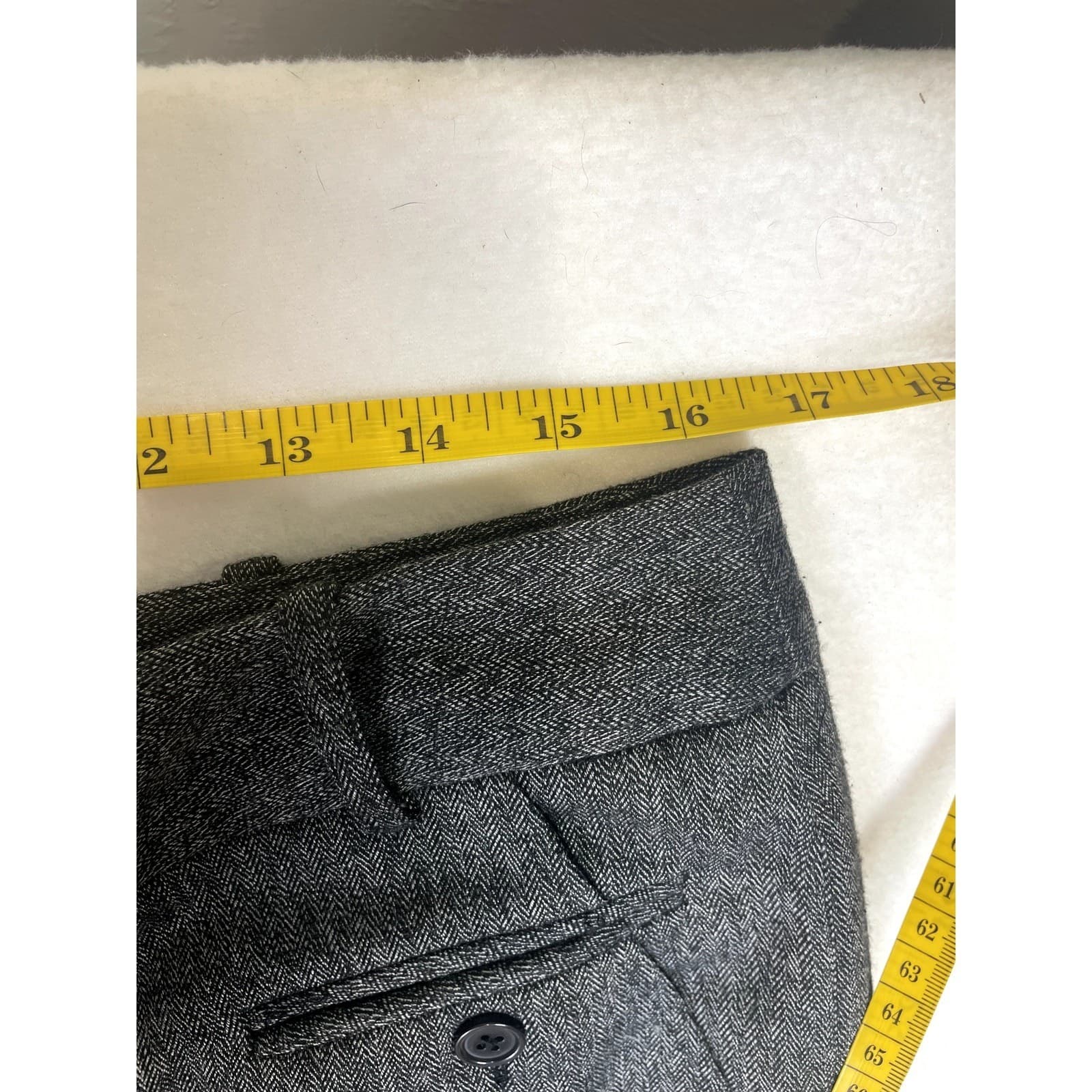 Larry Levine Stretch Gray Herringbone Wide Leg Dress Pants Women's Size 12 - Thumbnail 5