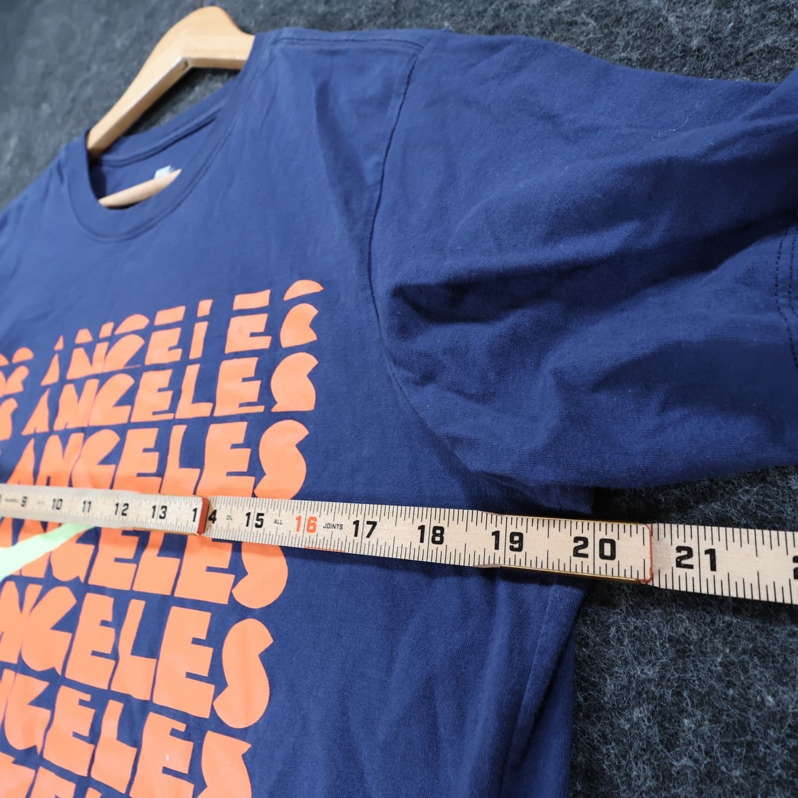 Nike T-Shirt Mens Medium Blue Cotton Los Angeles Graphic Swoosh Short Sleeve Tee - Thumbnail 4