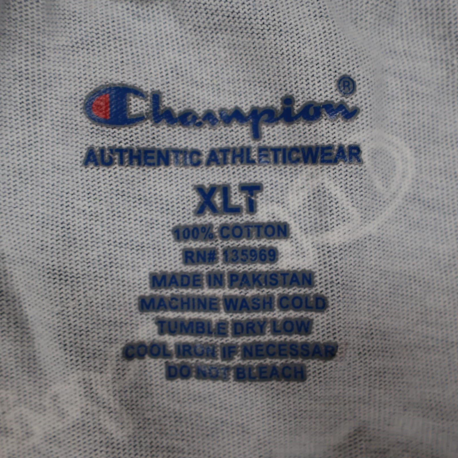 Champion T-Shirt Mens XLT Navy Blue 100% Cotton Tall All Over Print Script Logo - Thumbnail 7