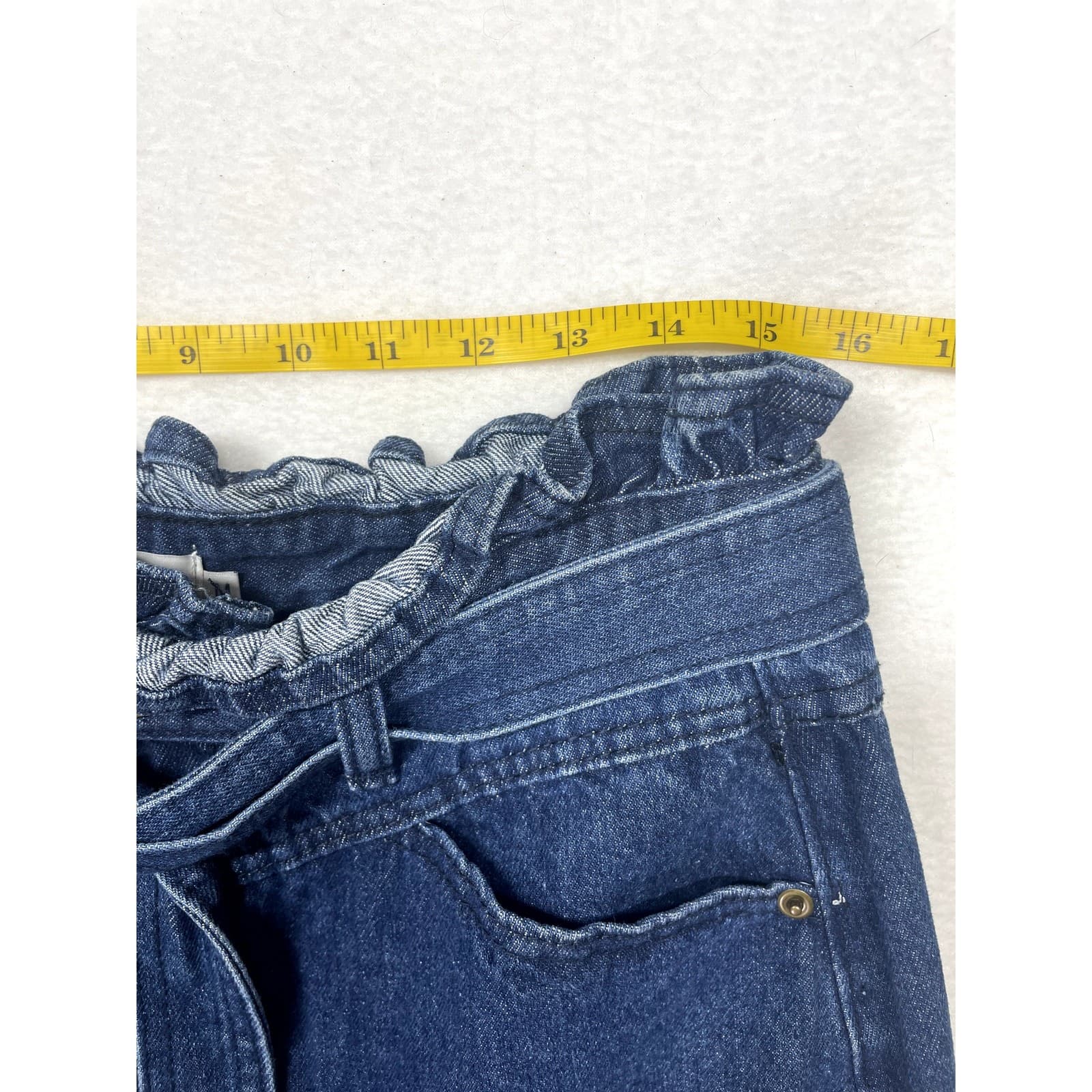 Molly Bracken Women’s Medium Paperbag Denim Skirt w/ Removable Belt - Thumbnail 5