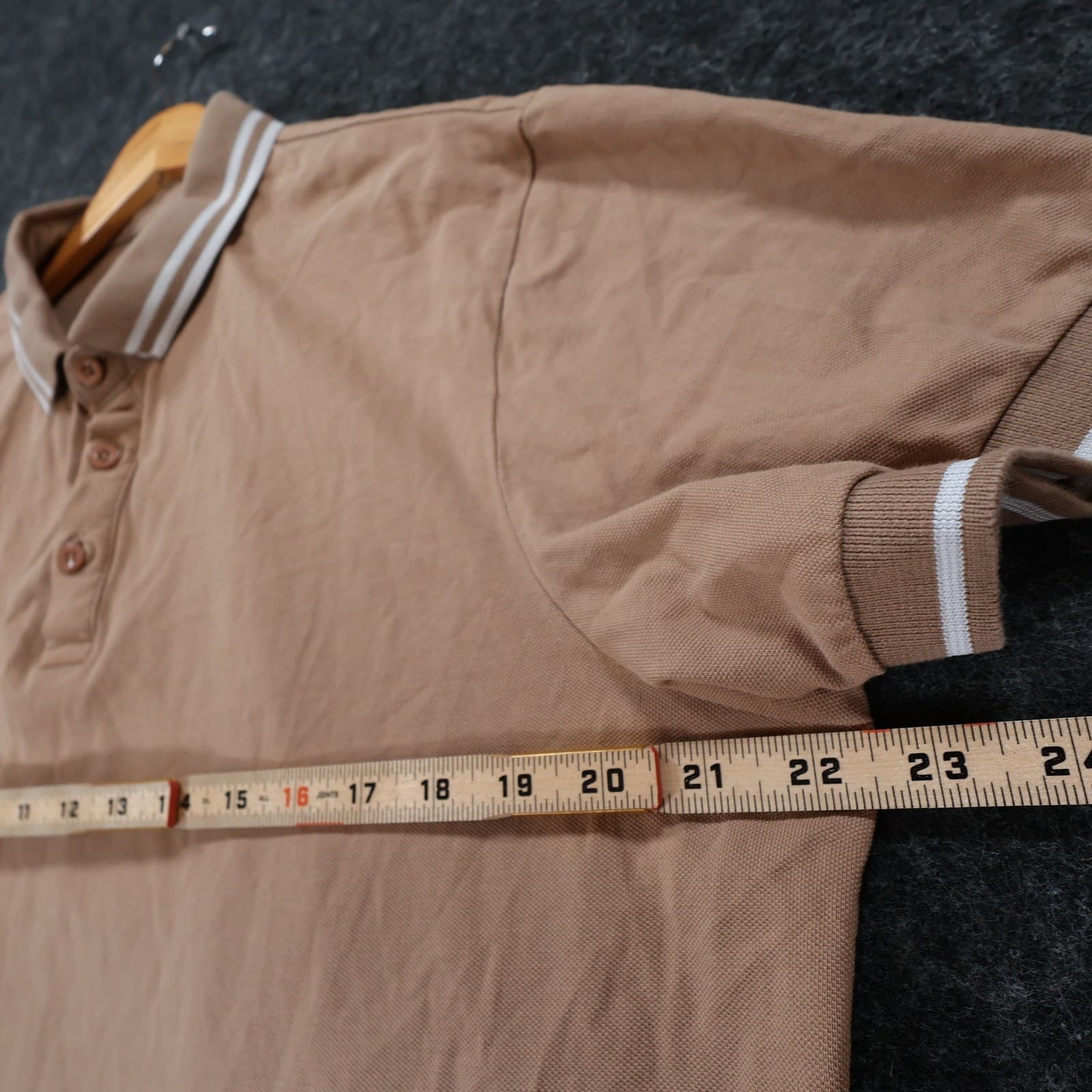 Fashion Nova Men Polo Shirt Mens XL Tan Cotton Short Sleeve Casual Pique 5158 - Thumbnail 4