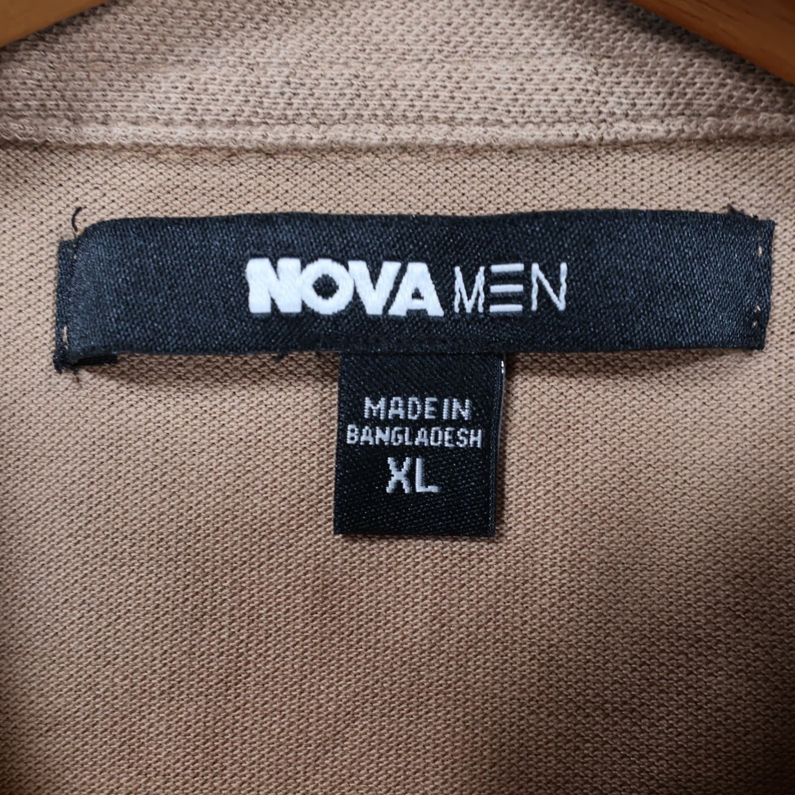 Fashion Nova Men Polo Shirt Mens XL Tan Cotton Short Sleeve Casual Pique 5158 - Thumbnail 7