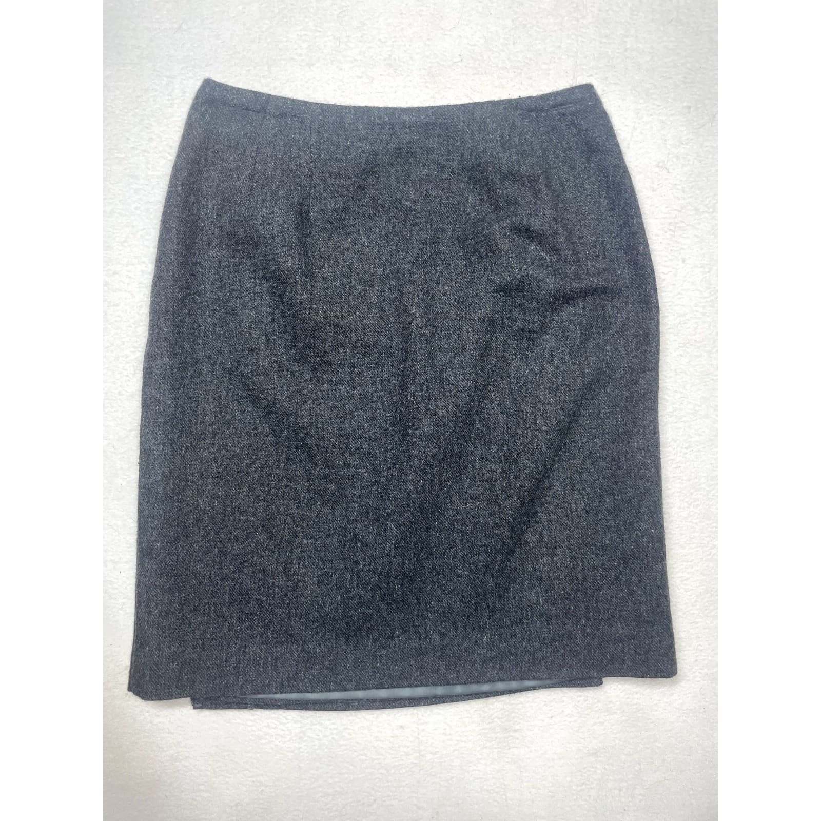 Vintage Herman Geist Women’s Gray Wool Skirt – Size 8 | Classic Lined Midi - Thumbnail 4