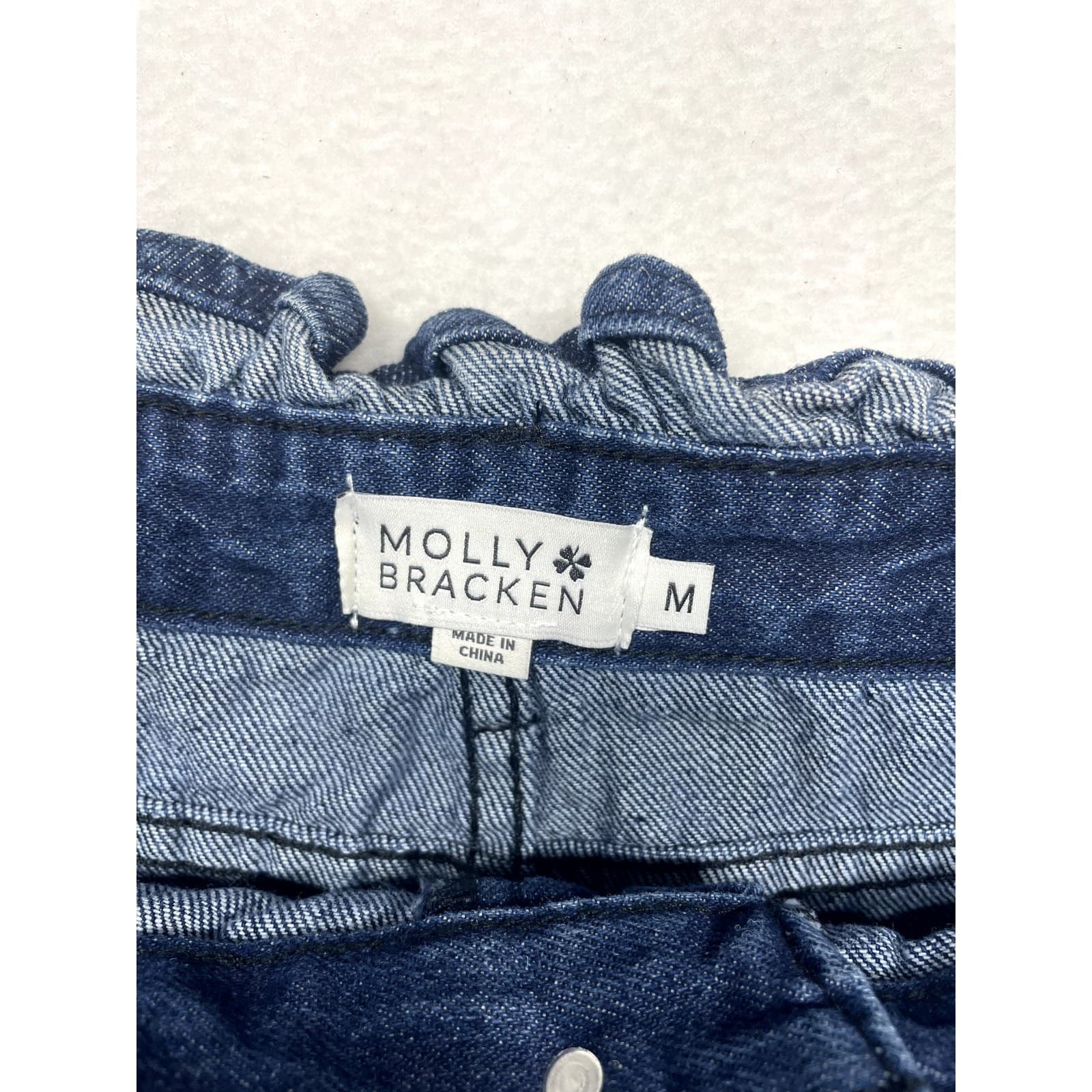 Molly Bracken Women’s Medium Paperbag Denim Skirt w/ Removable Belt - Thumbnail 3