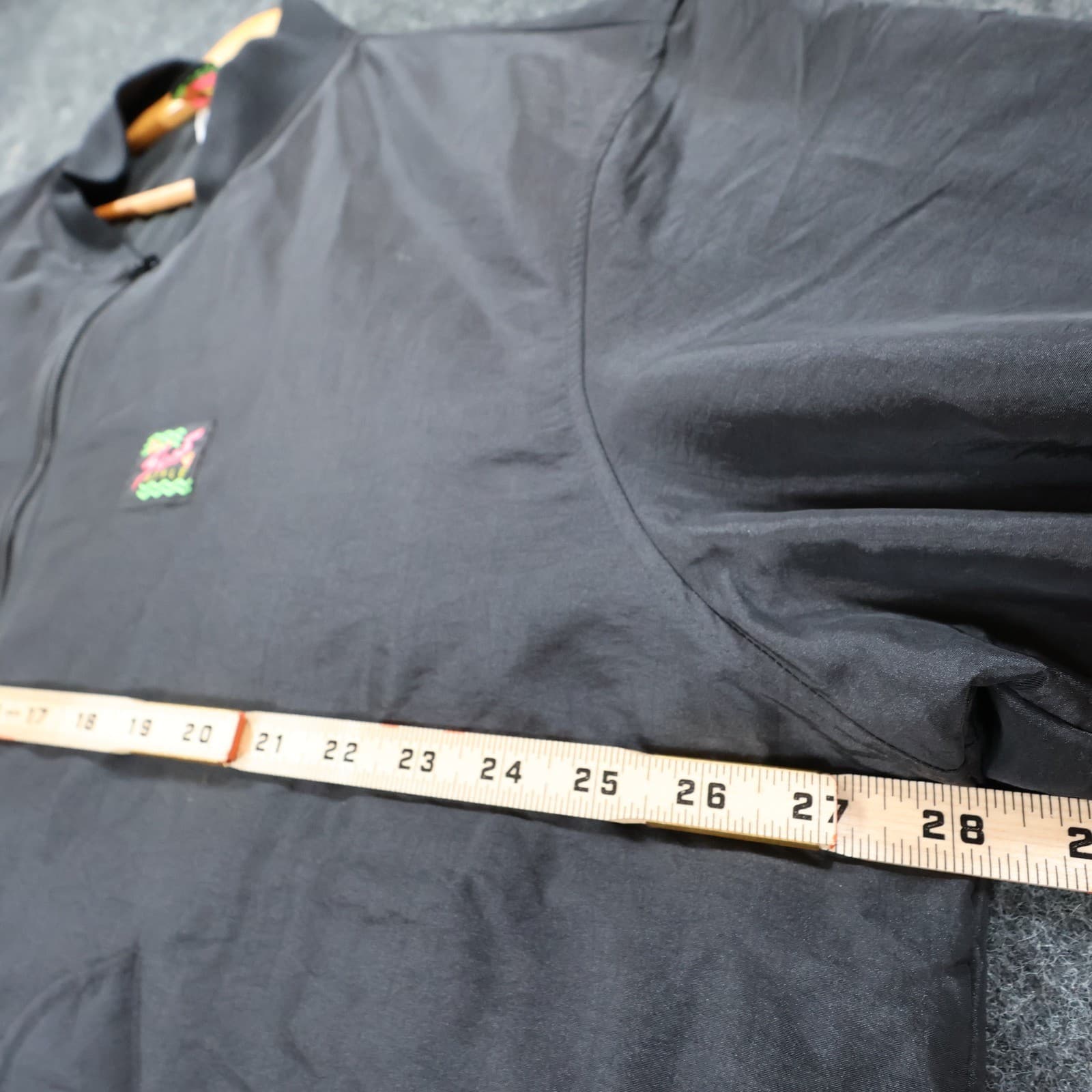 Surf Style Bomber Jacket Mens XXL Black Polyester Blend Regular Windbreaker Zip - Thumbnail 3