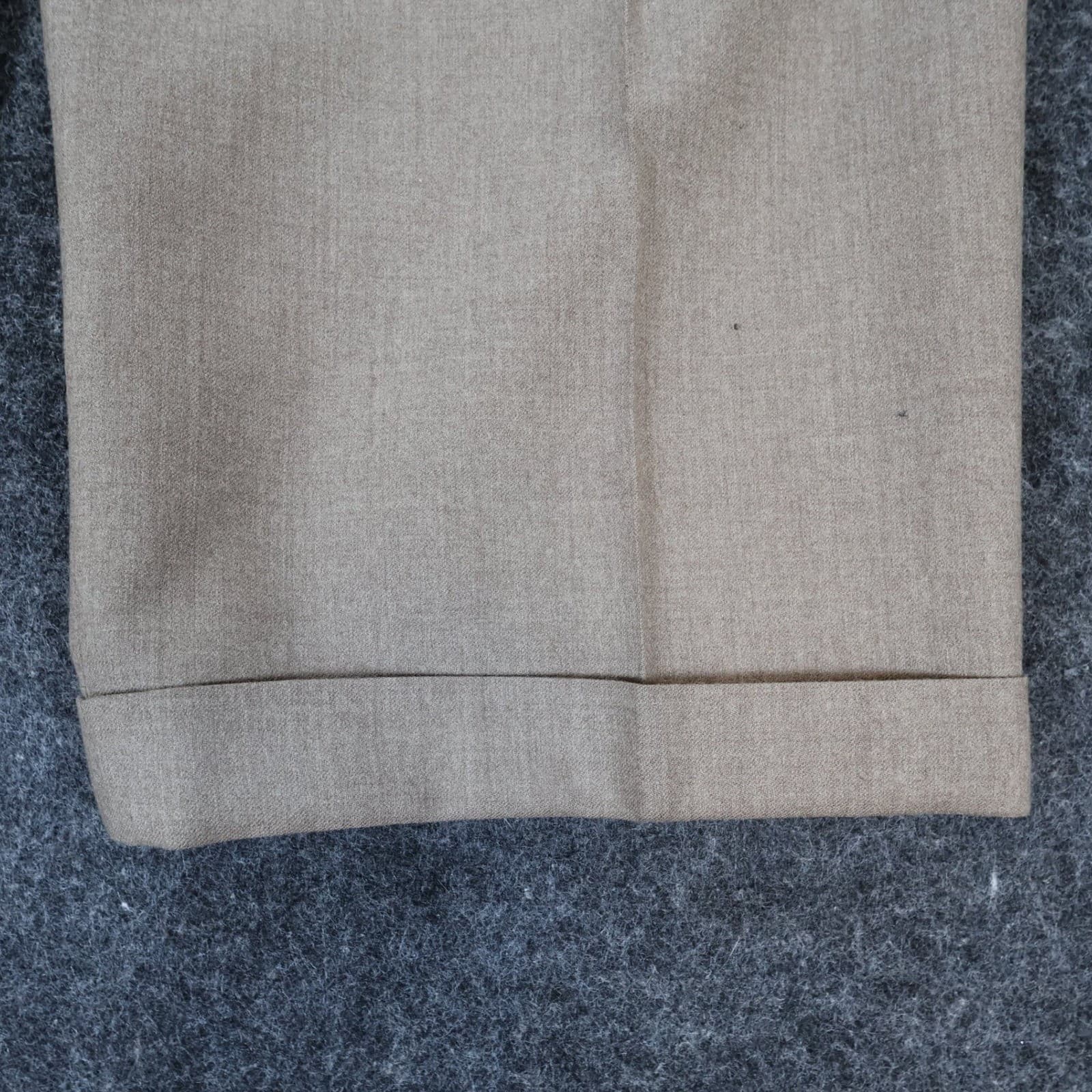 Tallia Uomo Dress Pants Mens 34R Tan Wool Pleated Cuffed Slacks Trousers - Thumbnail 12