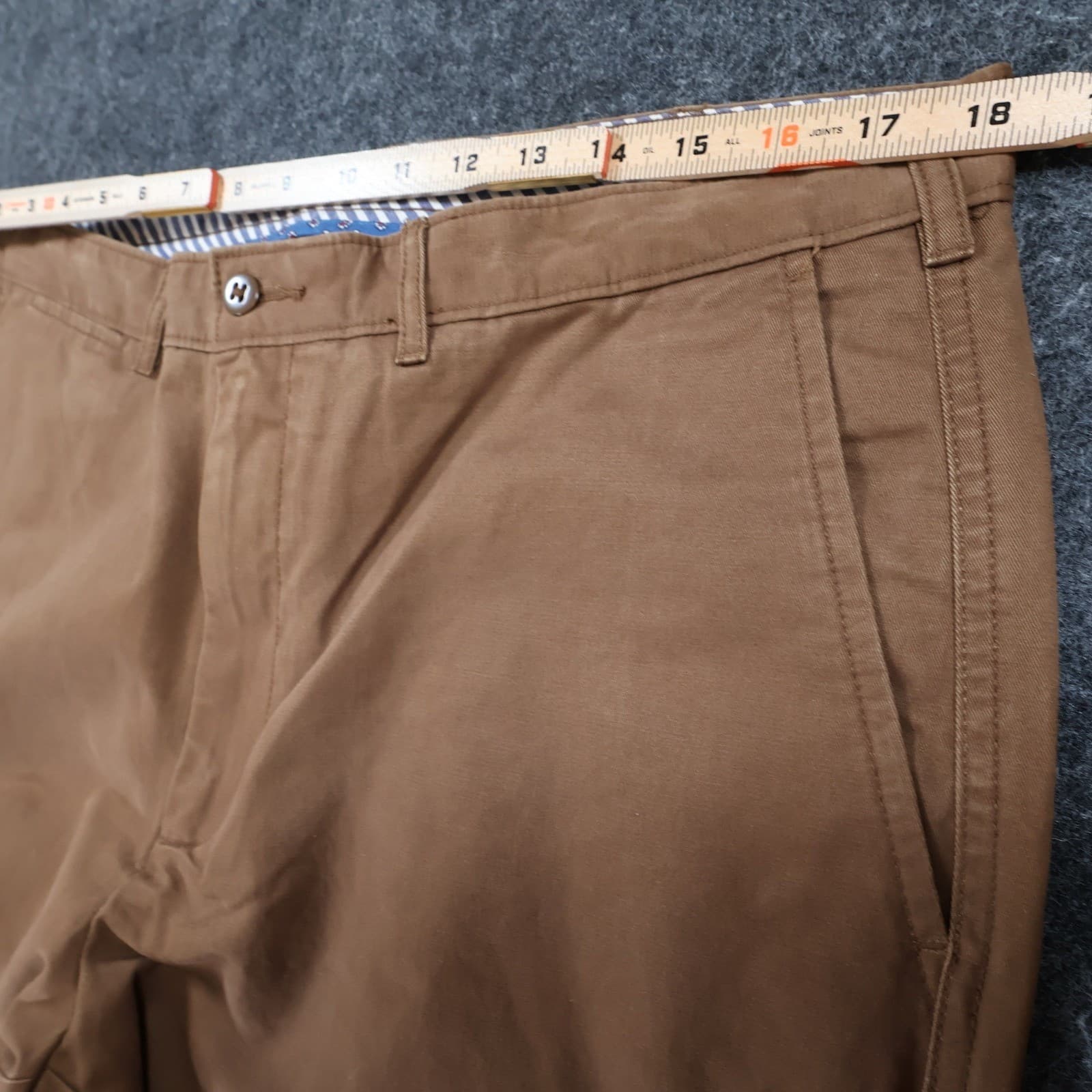 Cremieux Chino Pants Mens 36x29 Brown 100% Cotton Regular Fit Casual Trousers - Thumbnail 6