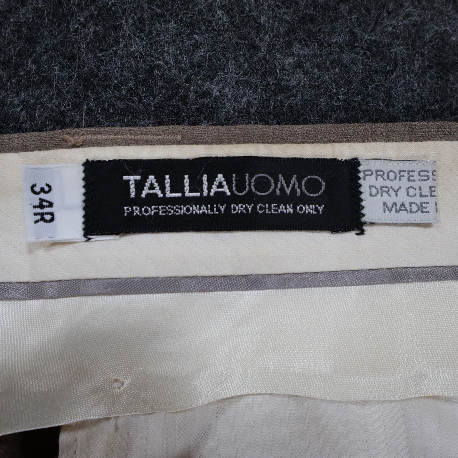 Tallia Uomo Dress Pants Mens 34R Tan Wool Pleated Cuffed Slacks Trousers - Thumbnail 7