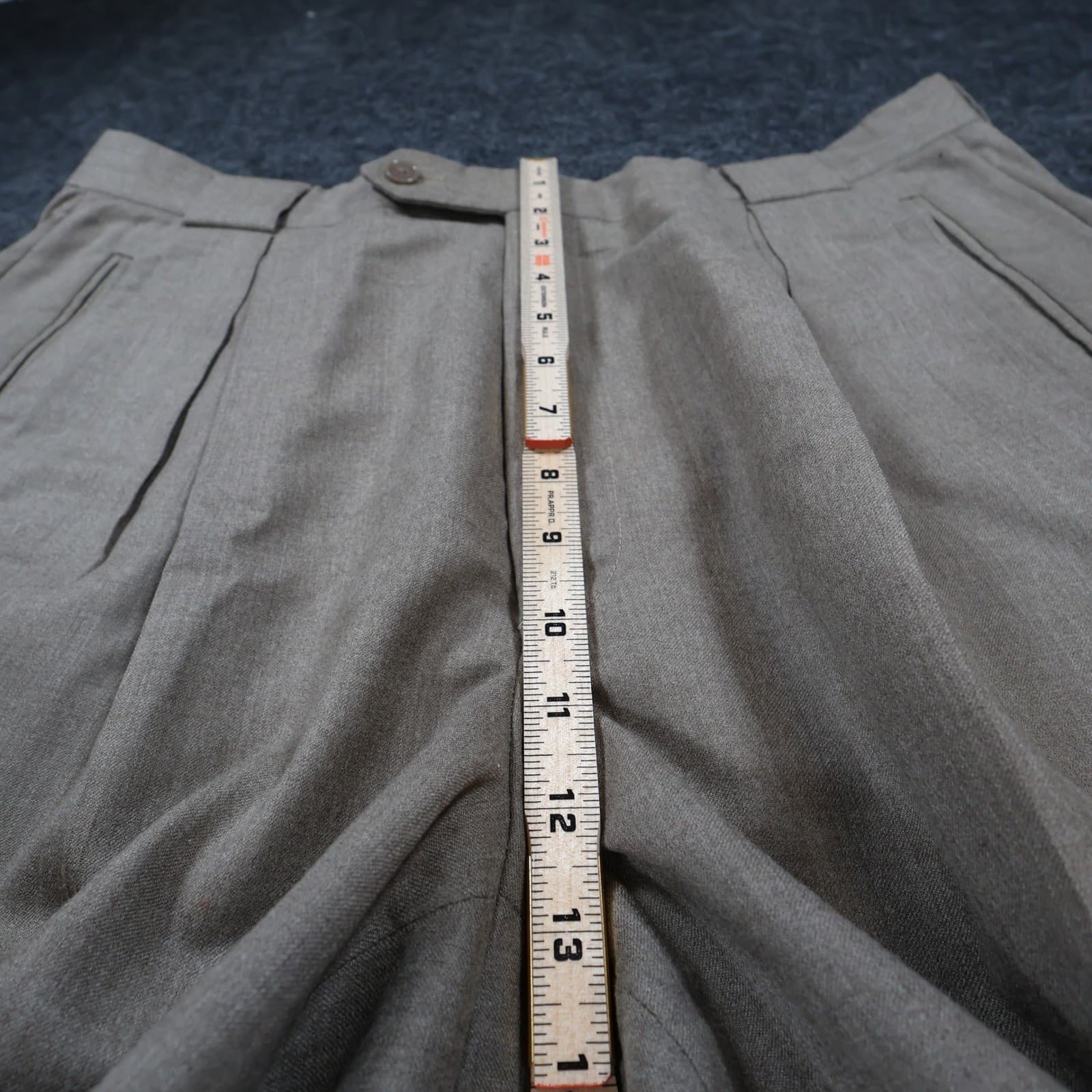 Tallia Uomo Dress Pants Mens 34R Tan Wool Pleated Cuffed Slacks Trousers - Thumbnail 5