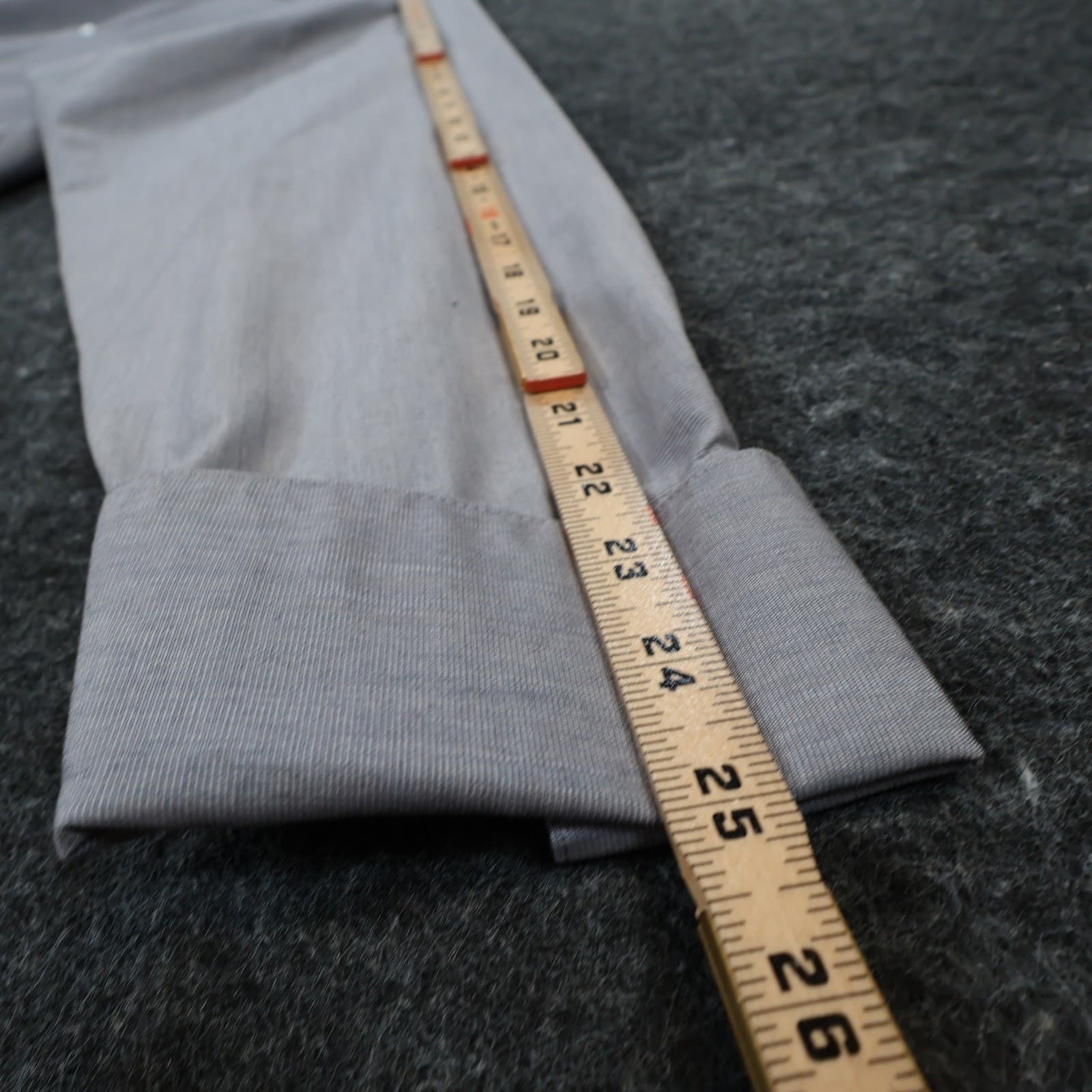 Van Heusen Button Down Shirt Mens 17 34/35 Gray Textured Long Sleeve Dress Shirt - Thumbnail 4