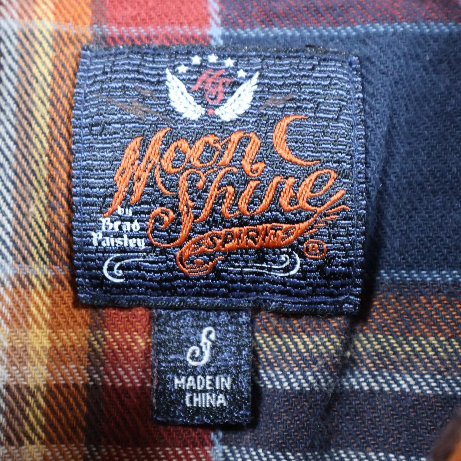 Moonshine Spirit Western Shirt Mens Small Multicolor Cotton Plaid Pearl Snap - Thumbnail 7