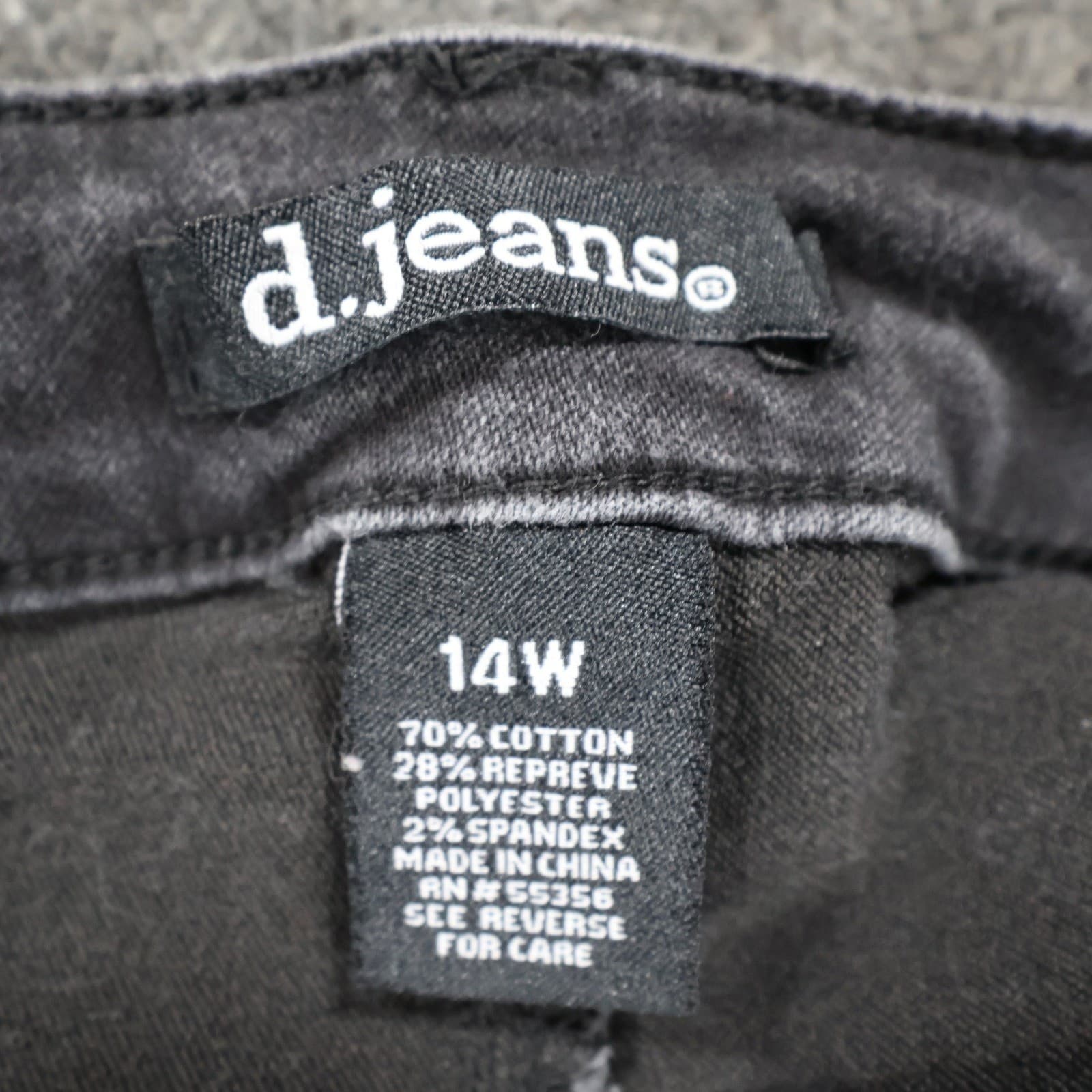 d.jeans Capri Pants Womens 14W Black Cotton Blend Slim Fit Stretch Cropped - Thumbnail 7