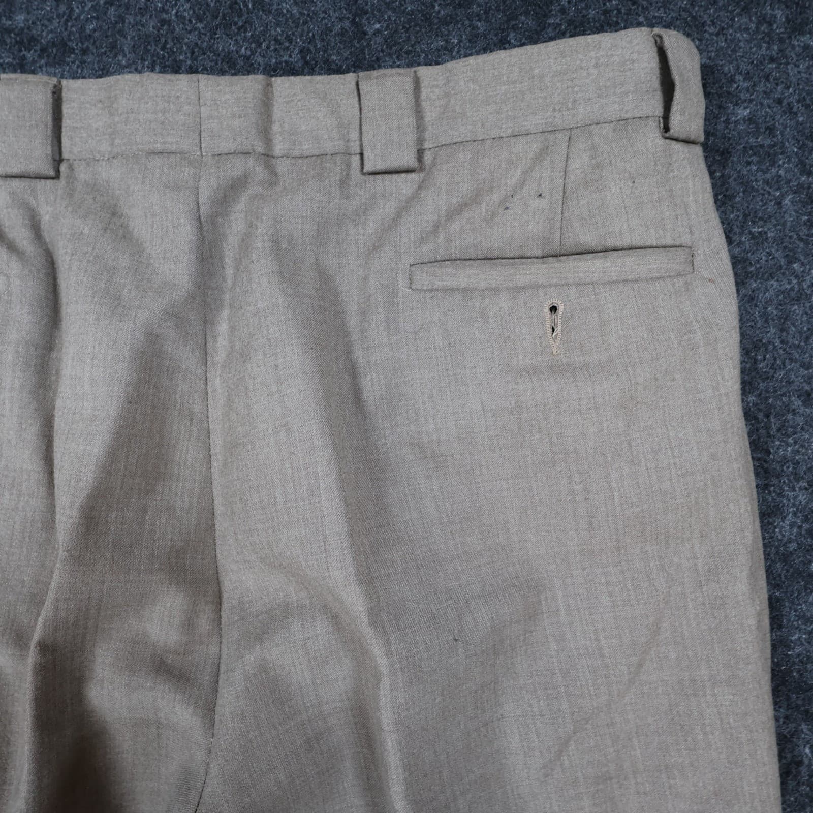 Tallia Uomo Dress Pants Mens 34R Tan Wool Pleated Cuffed Slacks Trousers - Thumbnail 9