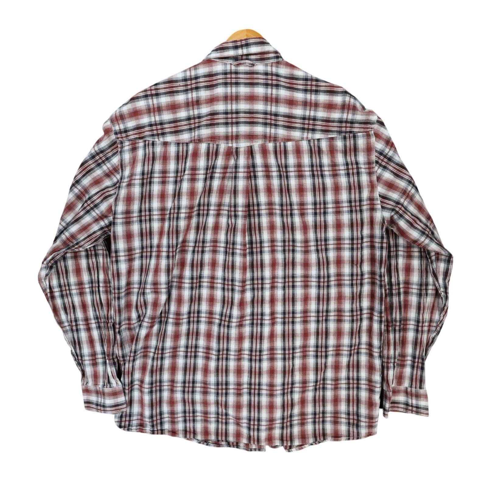Roper Button Down Shirt Mens XL Red Plaid 100% Cotton Regular Western Casual - Thumbnail 2